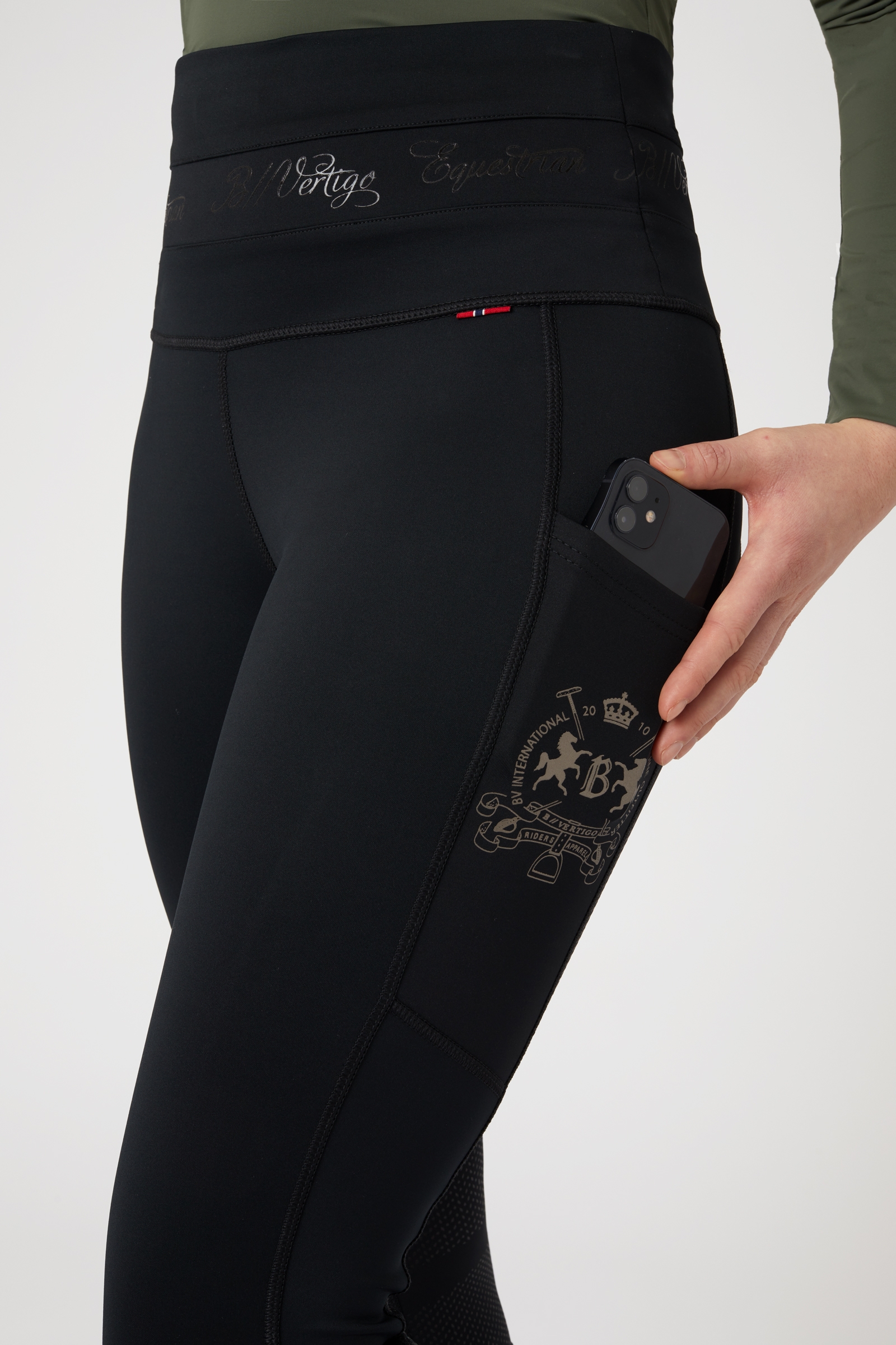 B Vertigo Caitlin Damskie legginsy jeździeckie z wysokim stanem i pelnym lejem