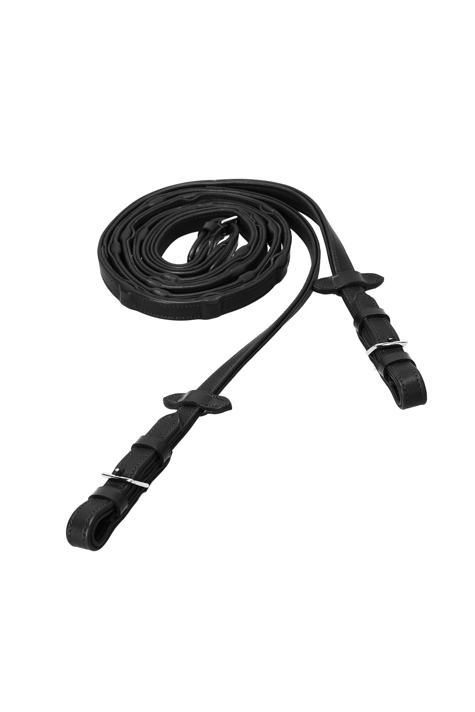 black/silver Schockemöhle Sports Durasoft Wodze z gripem szerokie (18 mm)