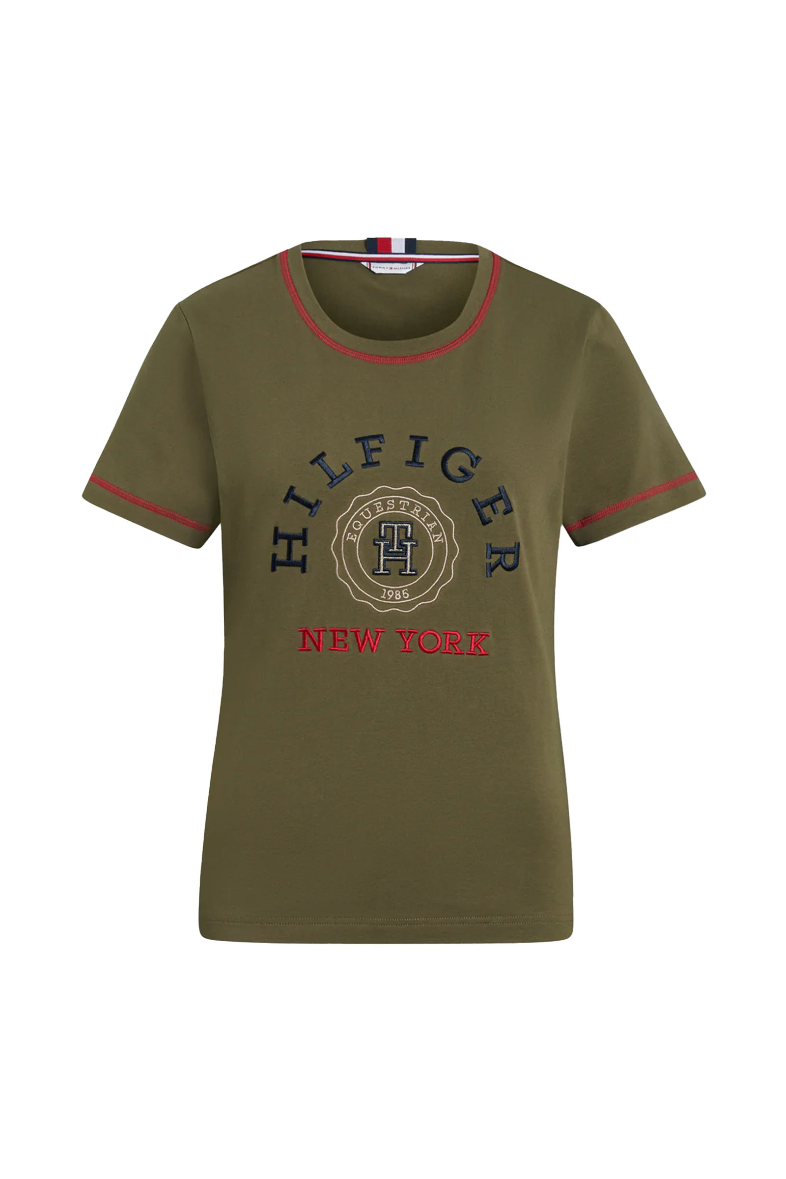 UTILITY OLIVE Tommy Hilfiger Equestrian Newport koszulka graficzna