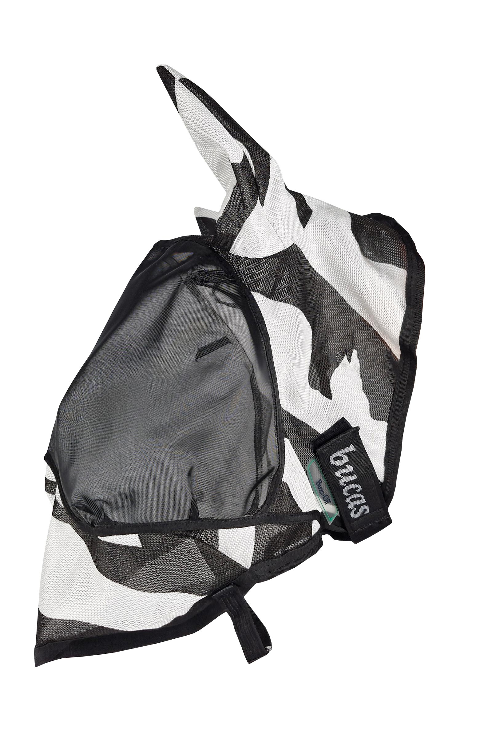 Bucas Buzz-Off Zebra Deluxe Maska frędzle dla konia