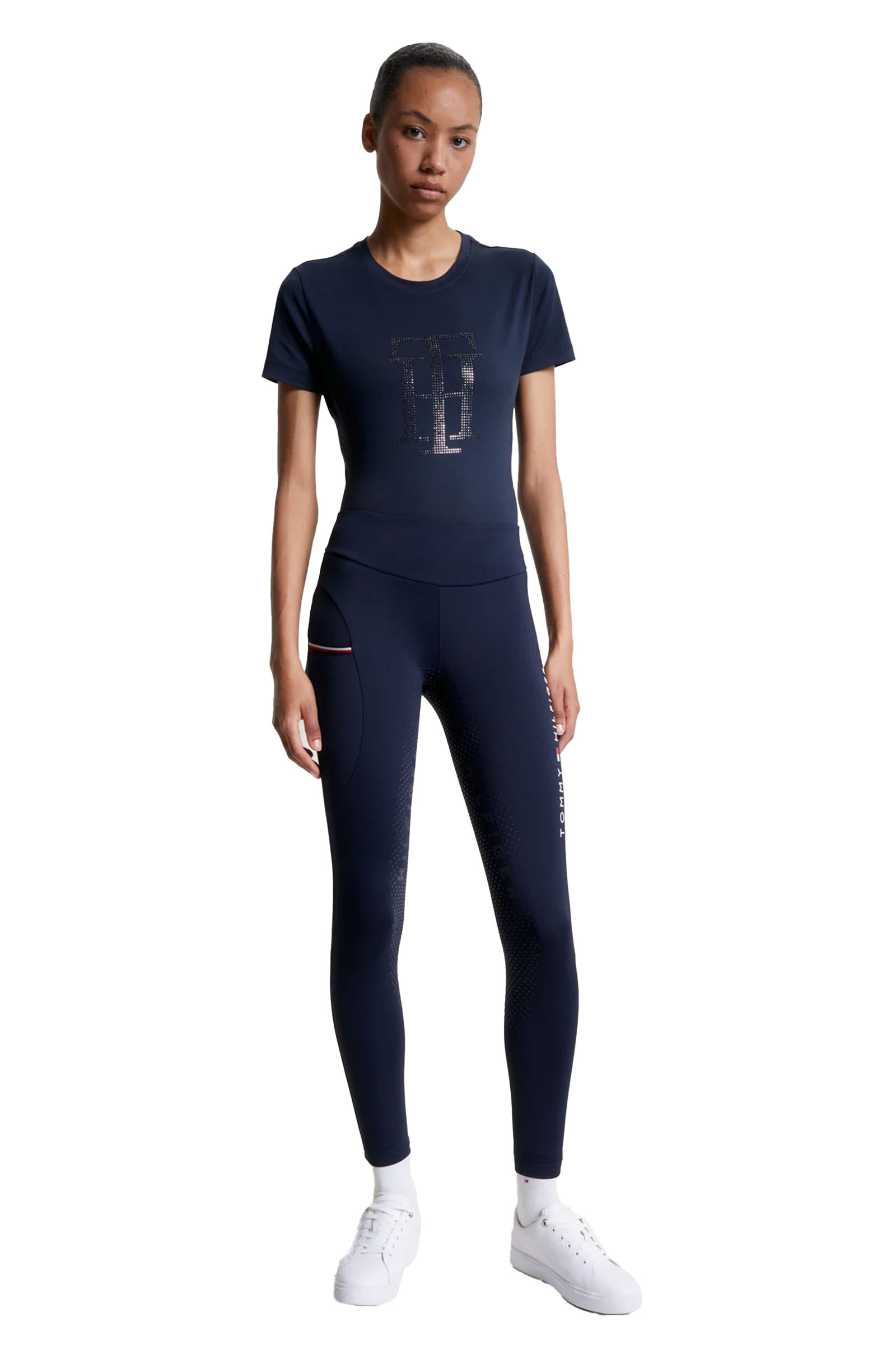Tommy Hilfiger Equestrian Elmira Legginsy Na Cały Rok z Pełnym Gripem