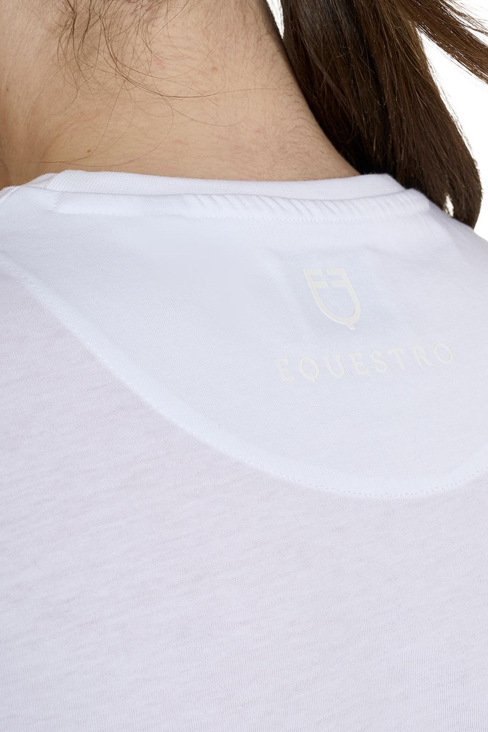 Equestro SS2026 Damski bawełniany T-shirt z błyszczącym logo  