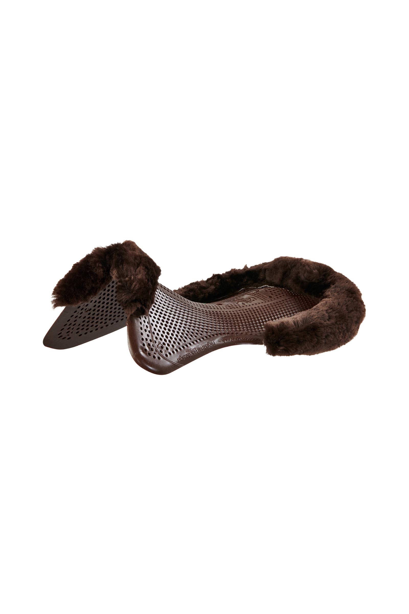 Brown/Brown Acavallo terapeutyczny pad Just Gel z wycięciem i owczą wełną  