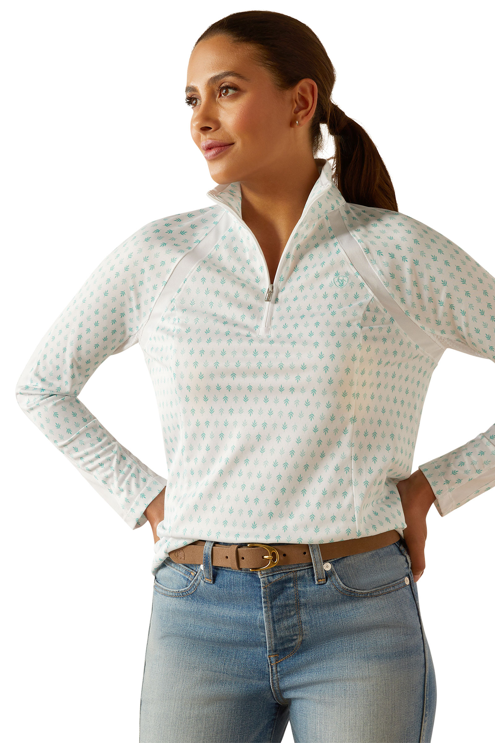 Beach Glass Print Ariat Sunstopper 3.0 damska warstwa bazowa