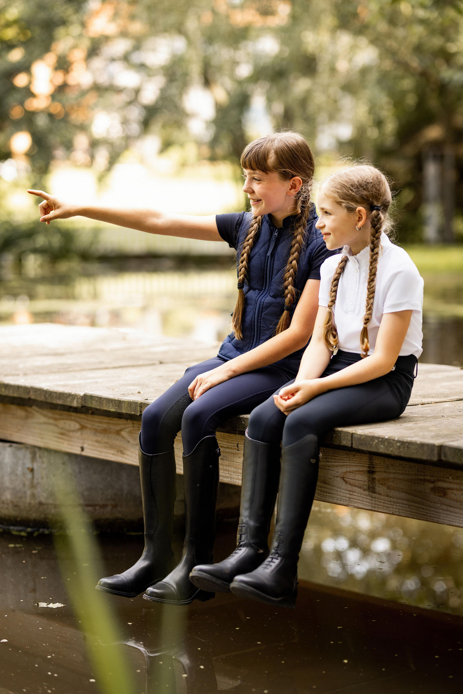 Dziecięca koszula konkursowa Horze Christel z krótkim rękawem i falbanką