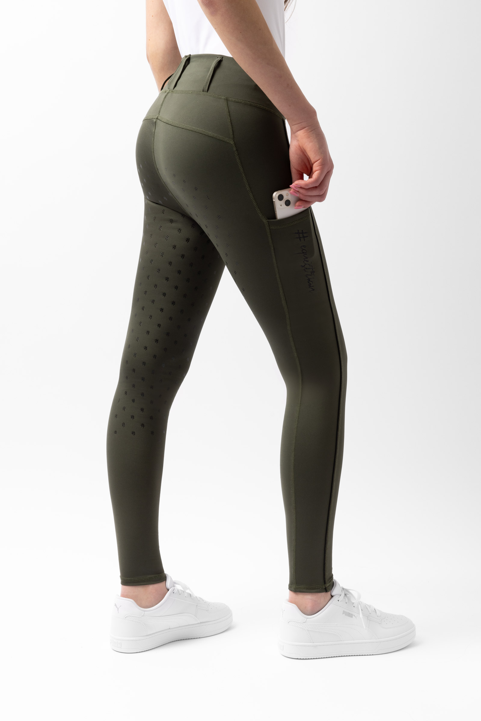 Legginsy damskie Horze Young Rider AYA z wysokim stanem