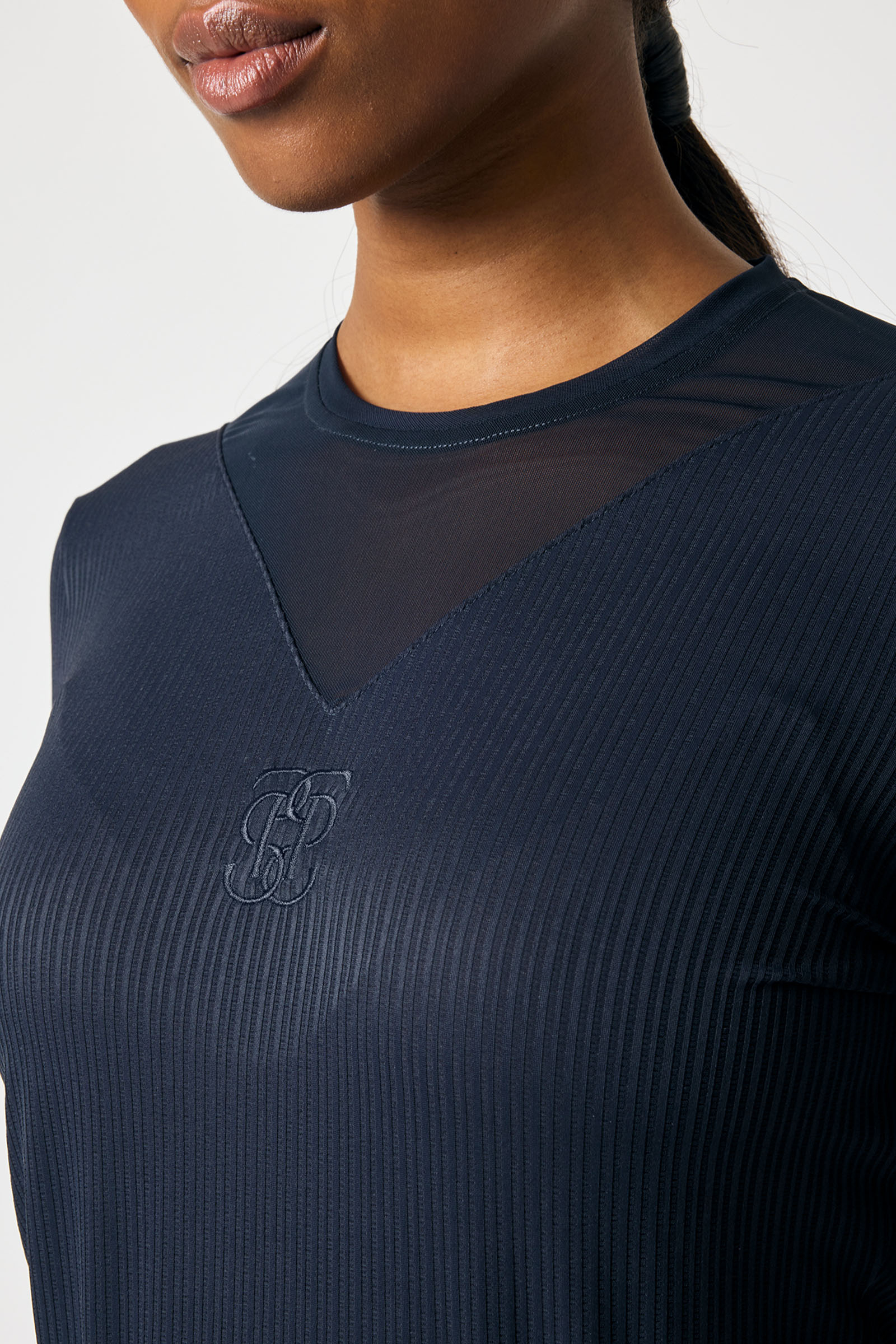 PS of Sweden Leandra L/S Bluzka w Paski z Siatki