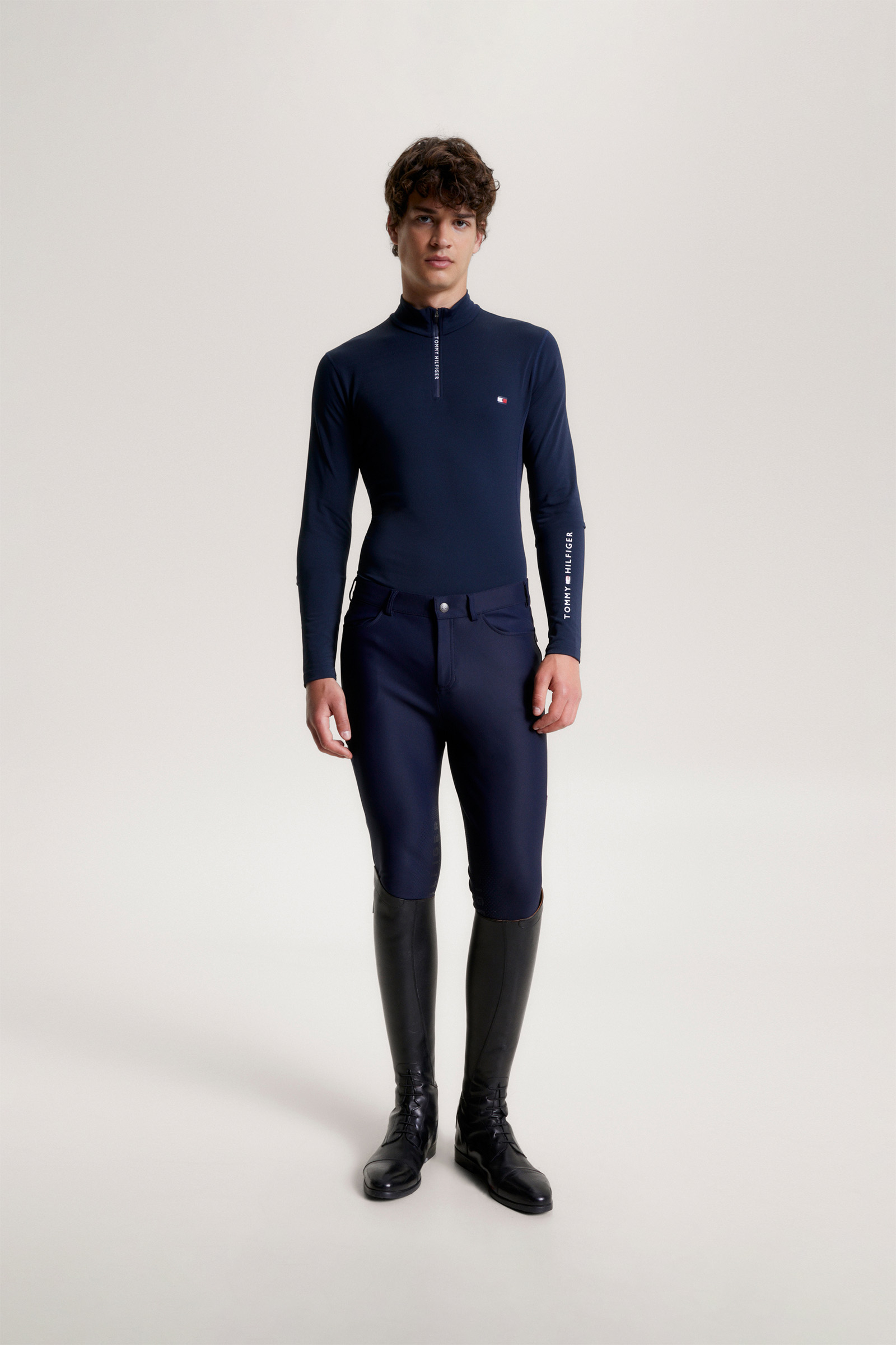 Męska koszulka termoaktywna Tommy Hilfiger Equestrian z zamkiem 1/4 