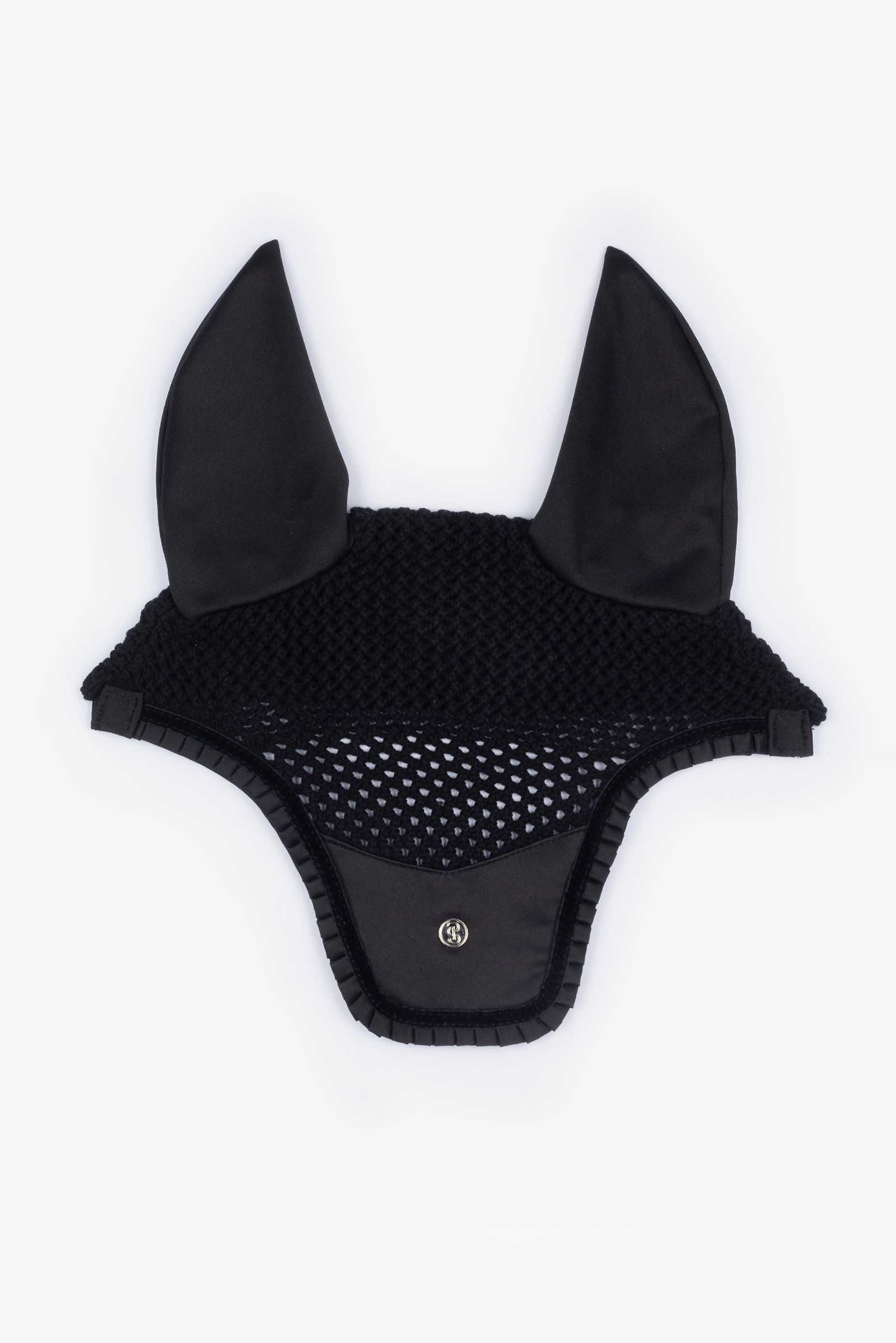 Black PS of Sweden Nauszniki z falbanką dla konia