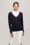 Tommy Hilfiger Equestrian Indiana damski sweter z dekoltem w serek