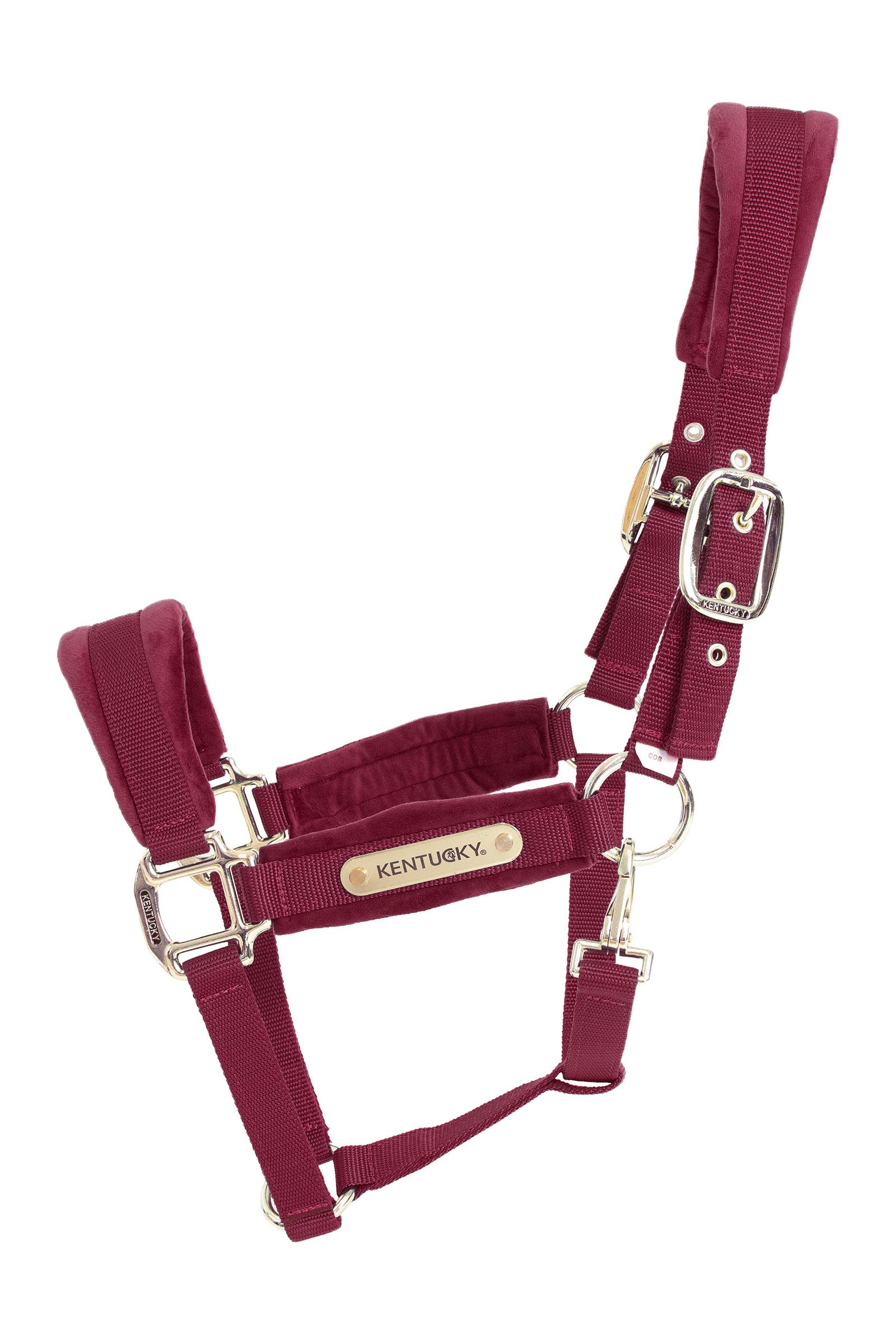 Burgundy Dark Red Kentucky Horsewear Aksamitny kKantar