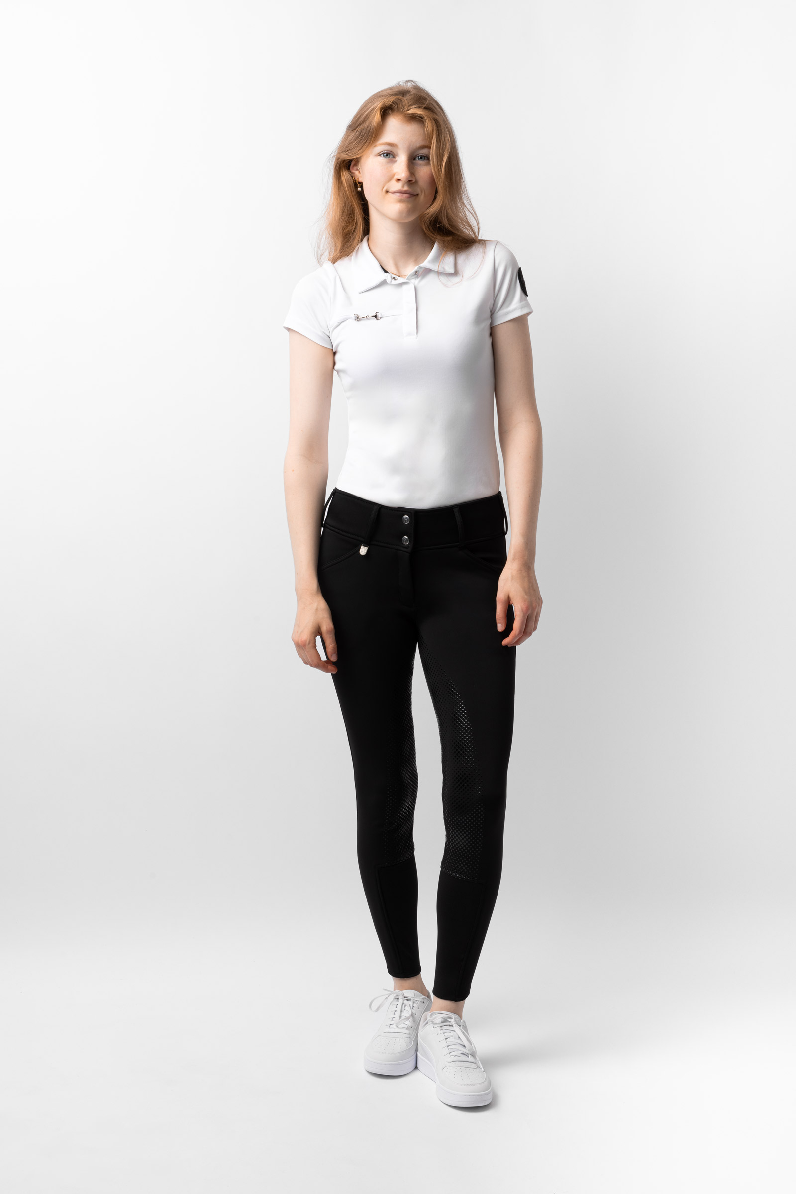 Bryczesy damskie z pełnym lejem silikonowym Horze Grand Prix Thermo Softshell FS