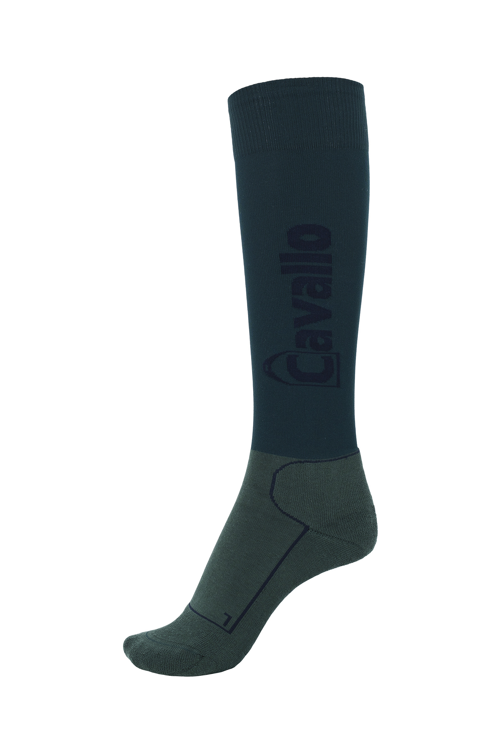 Fir green/ navy Cavallo CavalSimo Podkolanówki ergonomiczne z cienką cholewką