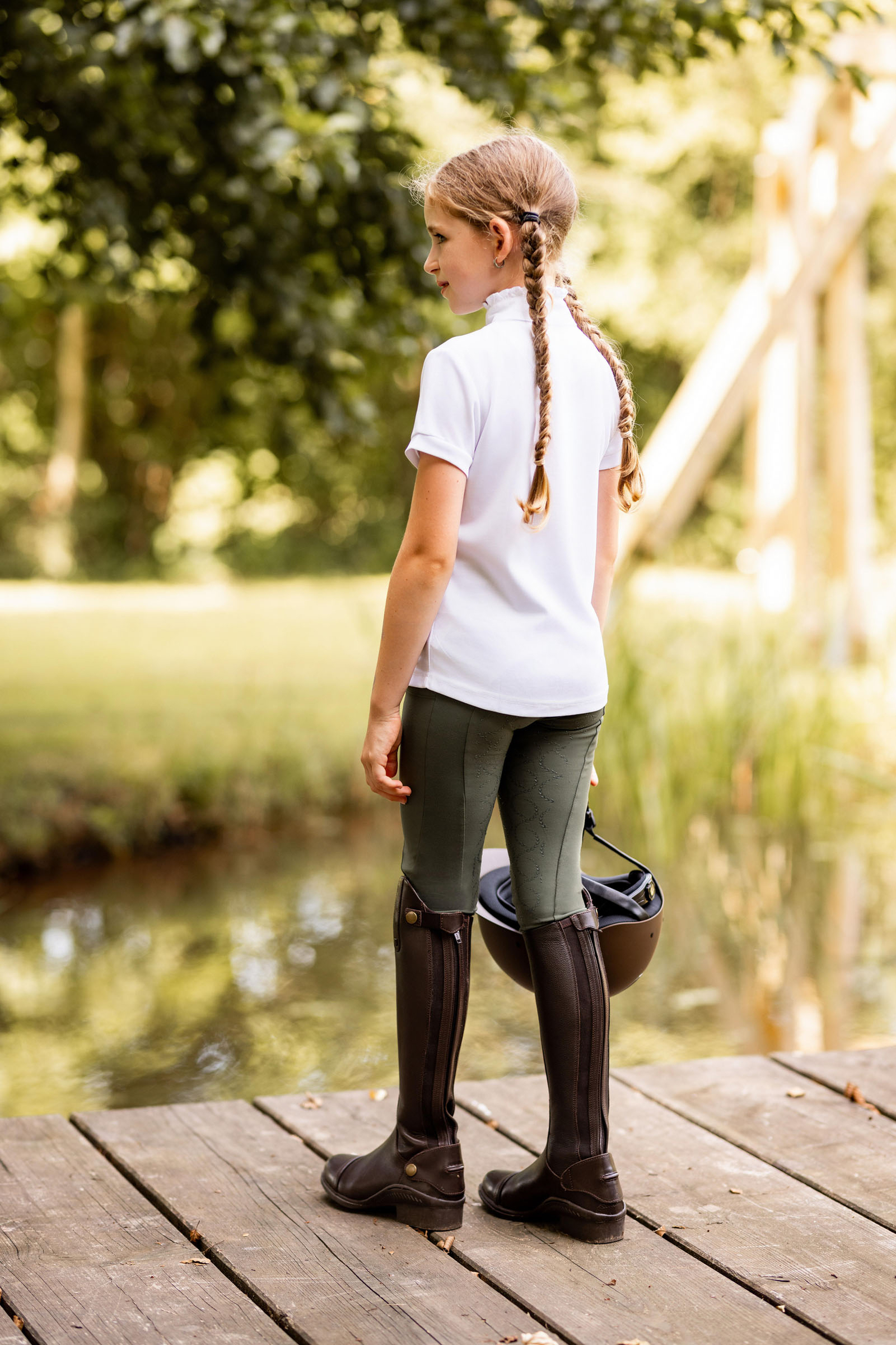 Horze Gillian Dziecięce legginsy kompresyjne z pełnym lejem silikonowym