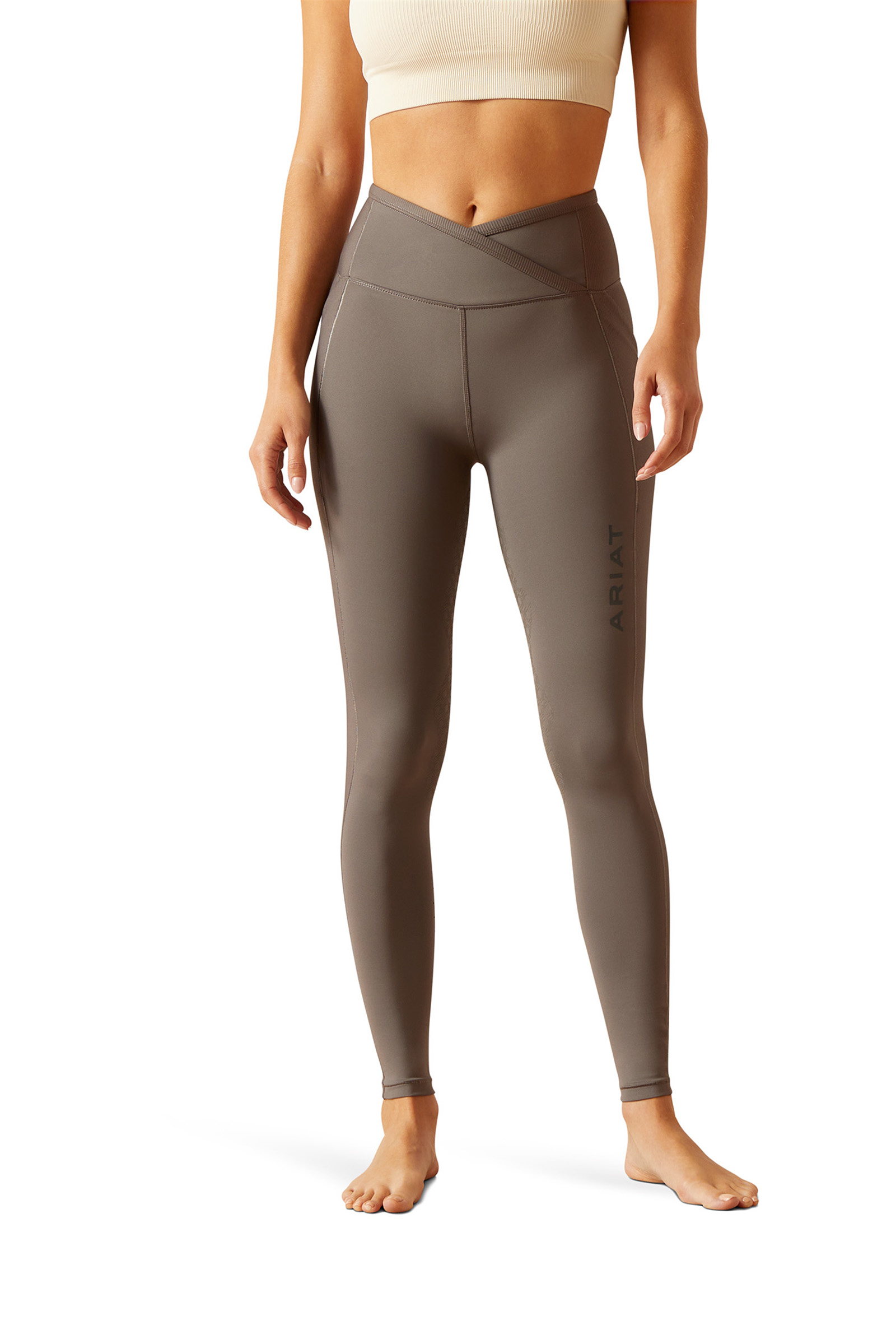 Plum Grey Ariat Eos Chic damskie legginsy jeździeckie z częściowym lejem