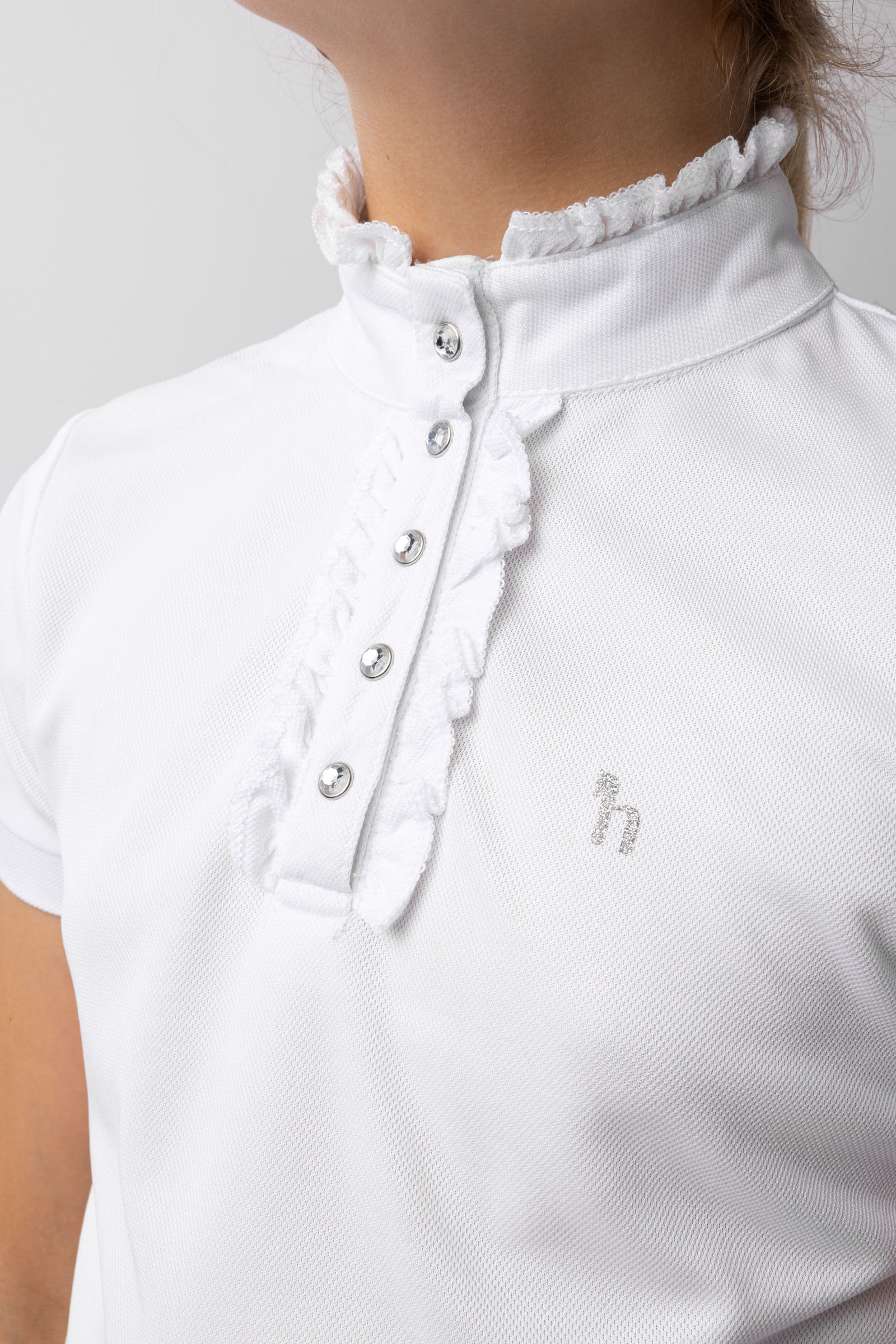 Dziecięca koszula konkursowa Horze Christel z kr&oacute;tkim rękawem i falbanką