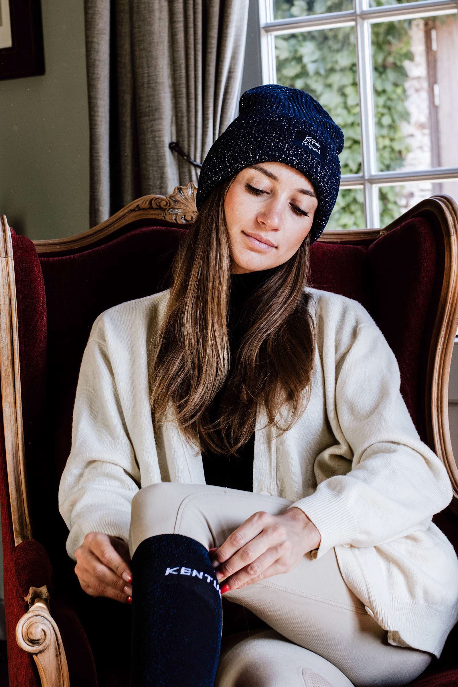 DB/AB Kentucky Horsewear Czapka z połyskliwej dzianiny