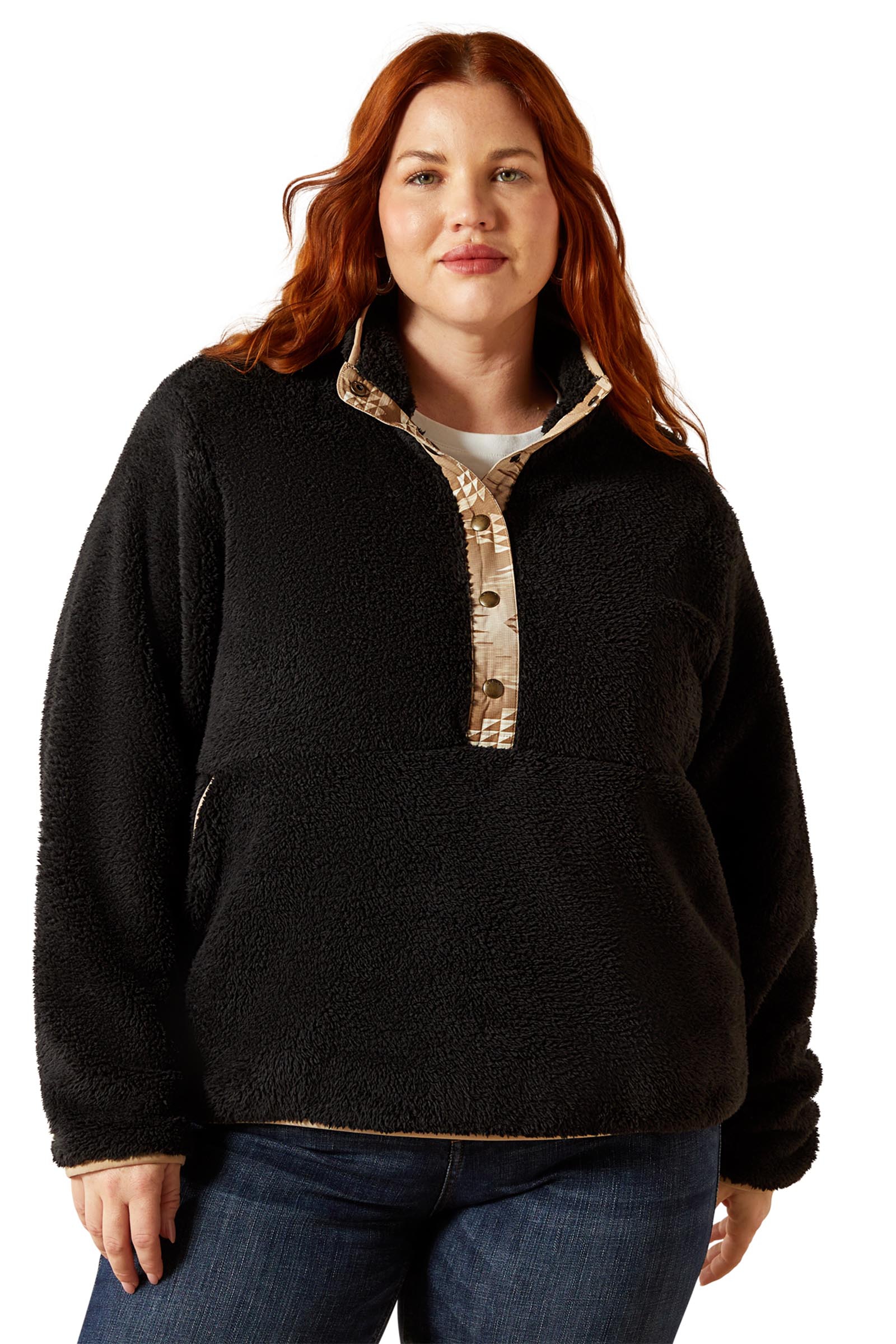 Ariat Berber Snap damski sweter z połowiczną listwą guzikową