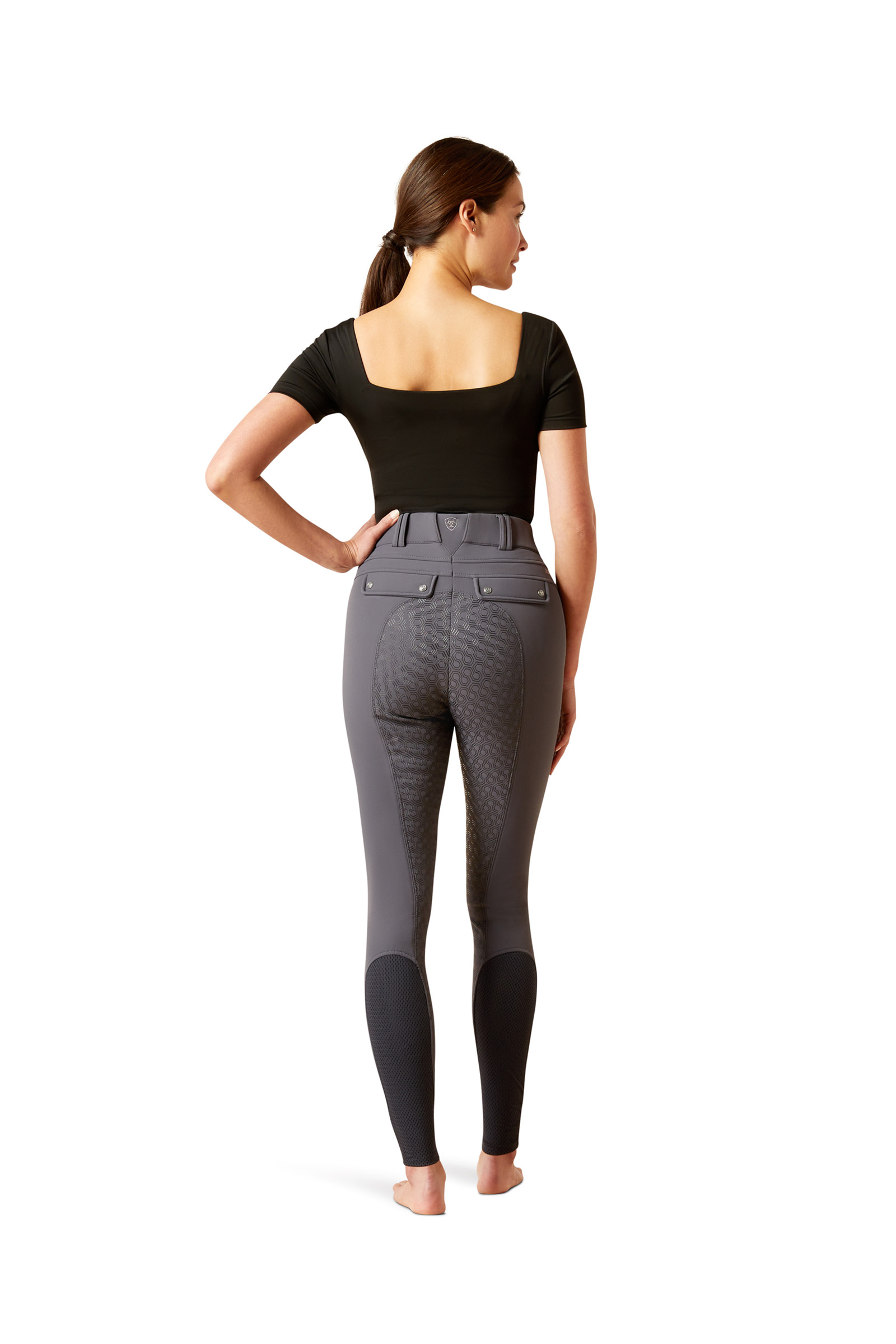 Ebony Ariat Tri Factor Frost damskie ocieplane bryczesy z pełnym lejem