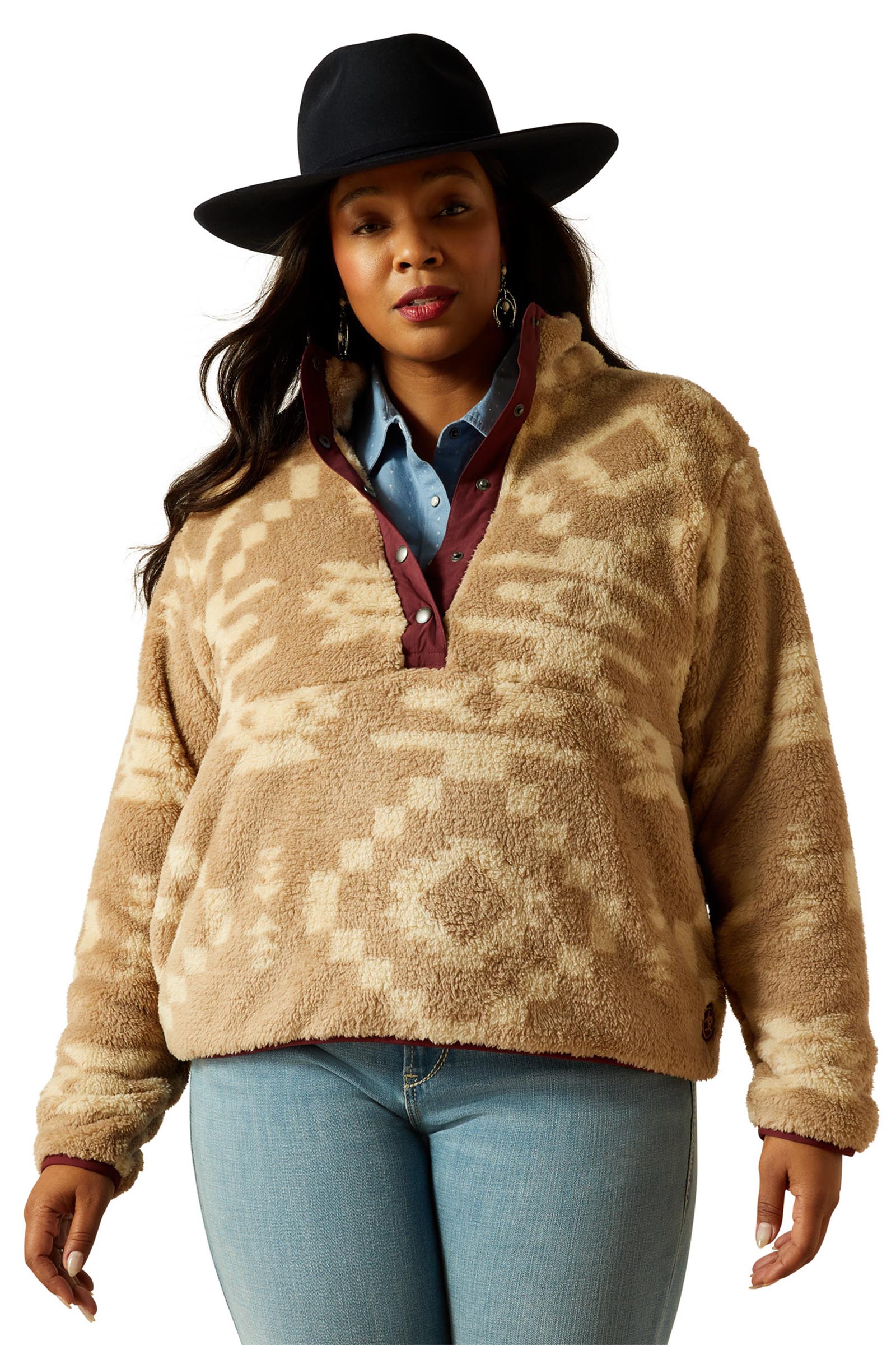 Ariat Berber Snap Damski sweter z listwą 1/2 na napy