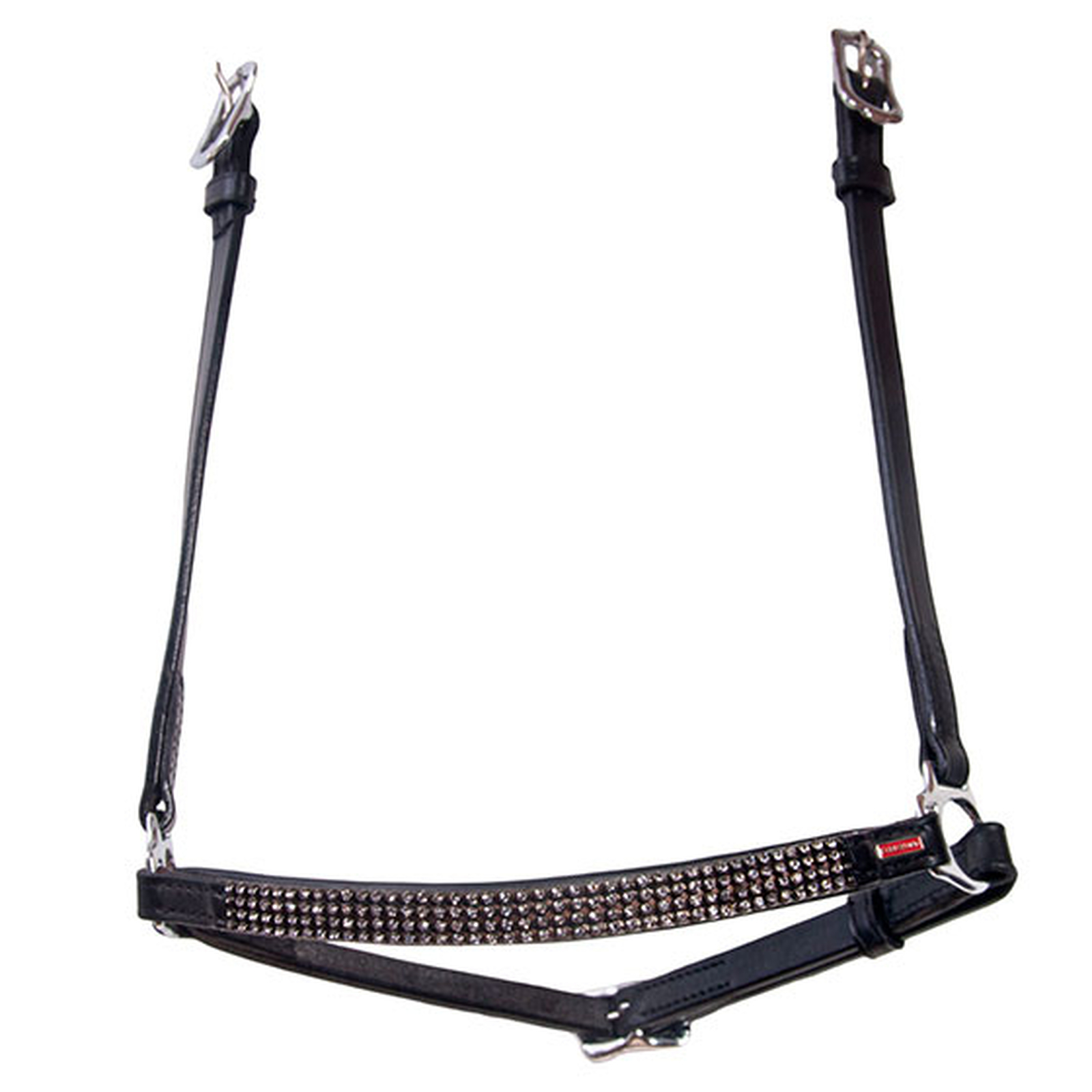 Grey Karlslund Hannoveran noseband, 4 rows crystals