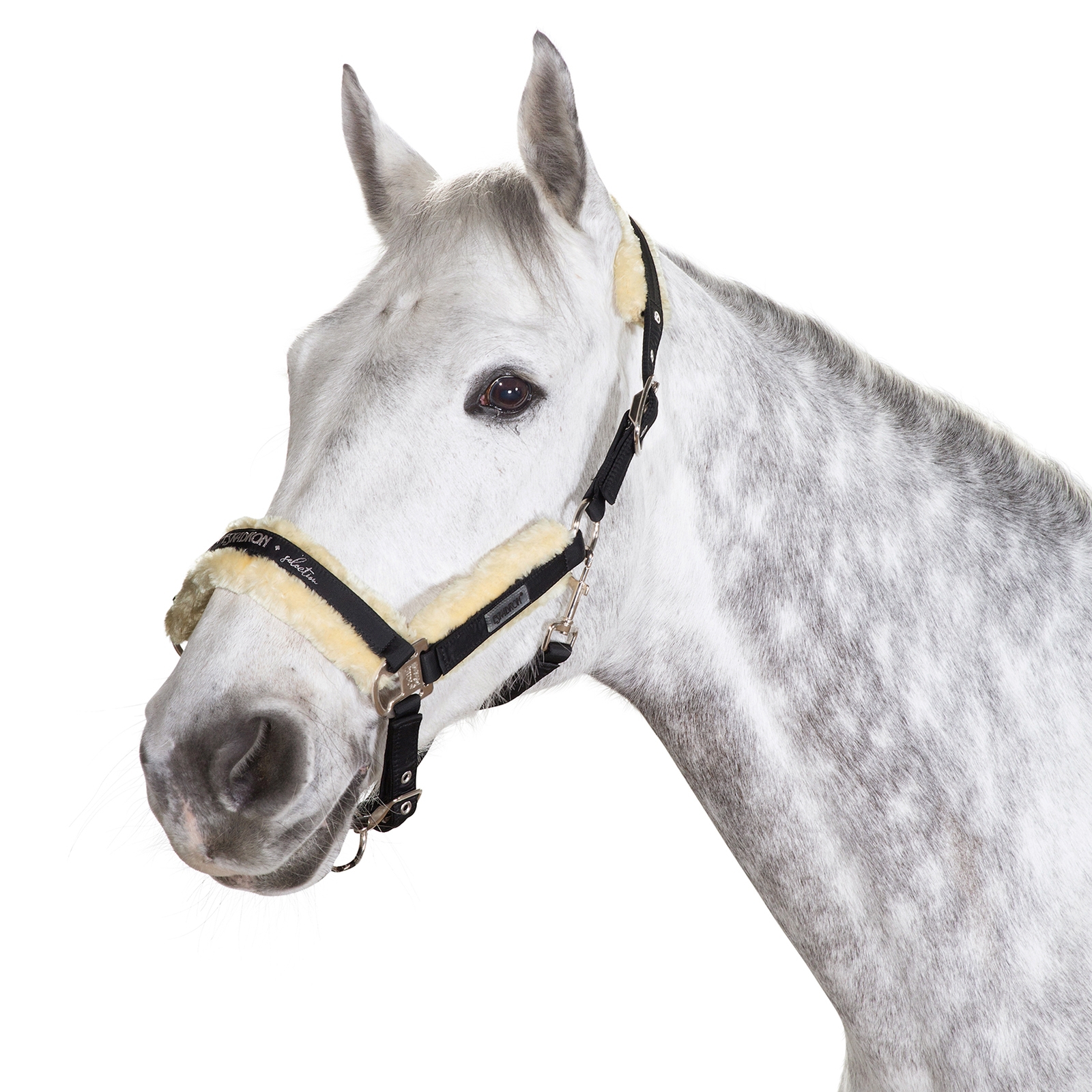 Black Kantar Eskadron Pin Buckle ze sztucznym futerkiem