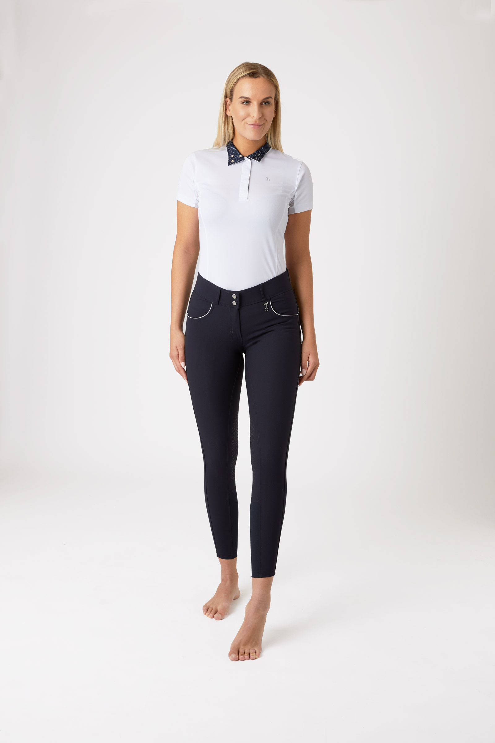 Damskie bryczesy Horze Aubrey z wysokim stanem i silikonowym lejem kolanowym