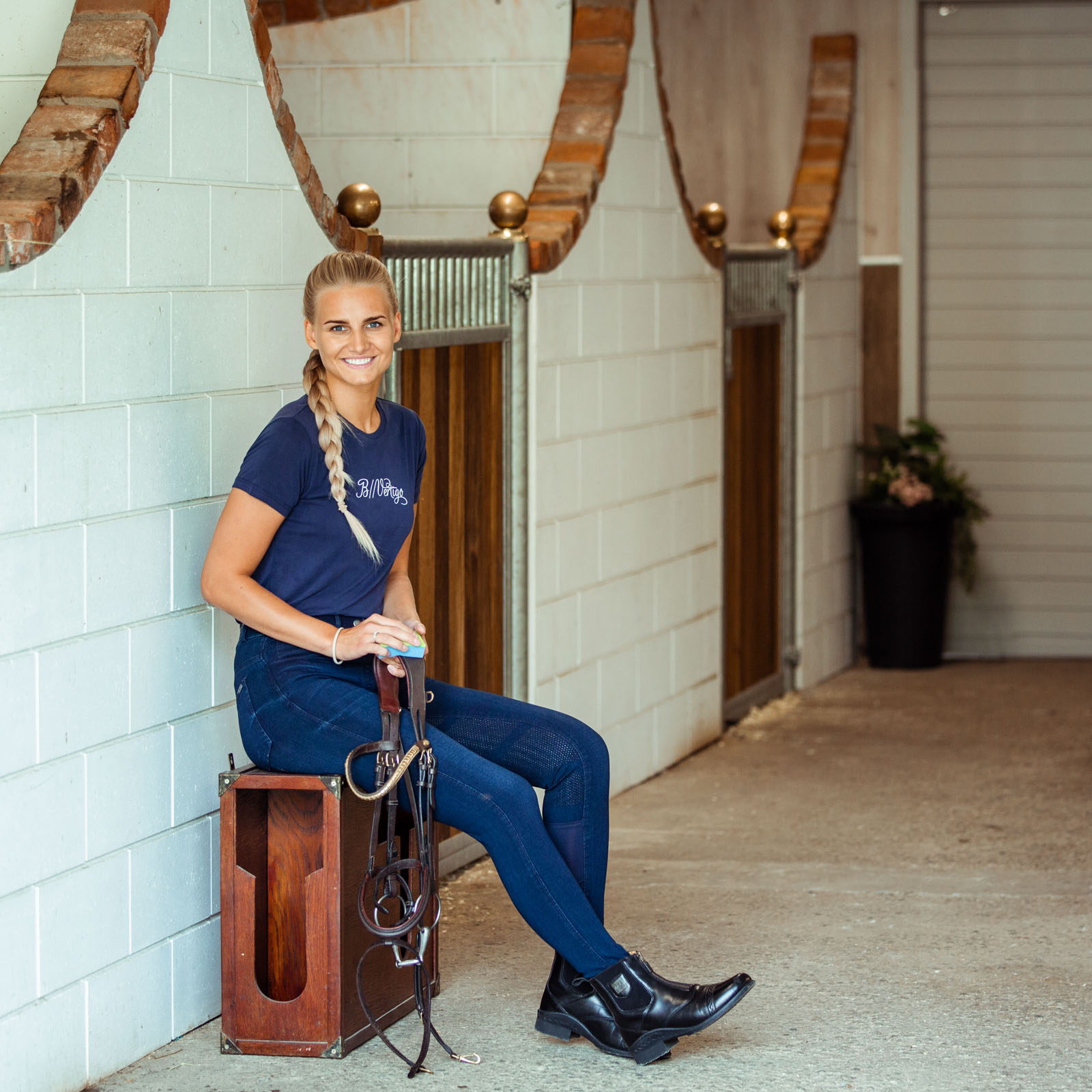 Damskie bryczesy denimowe B Vertigo Elle z pełnym lejem silikonowym