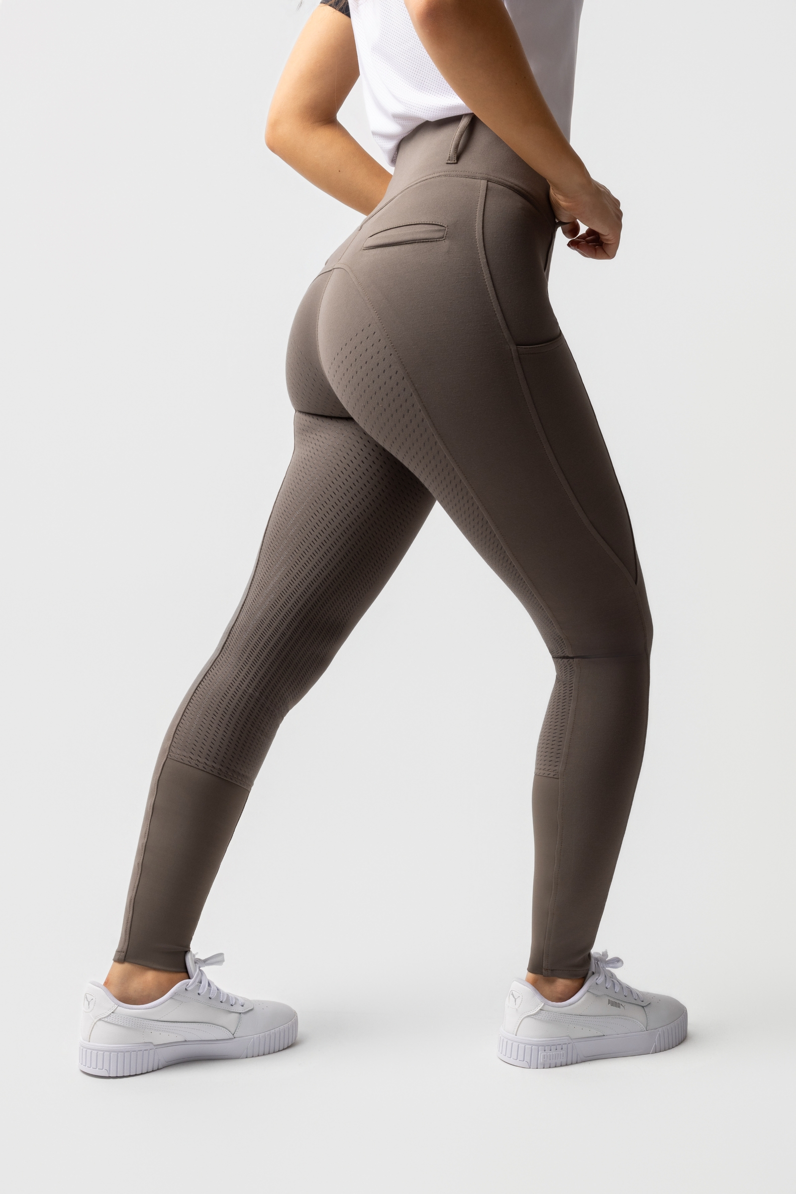 Horze Mira Bryczesy damskie z wysokim stanem, z silikonowym lejem FS