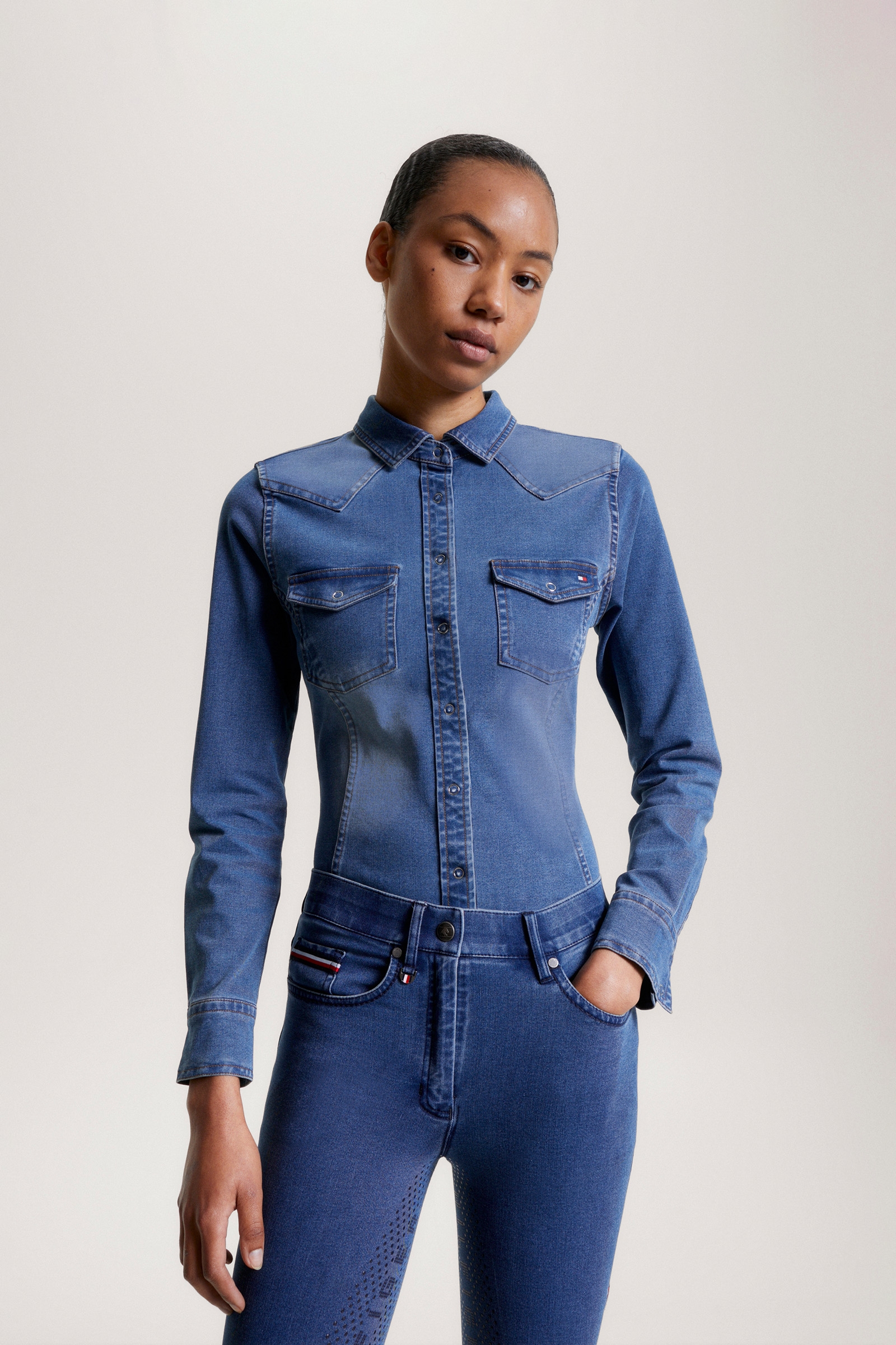 Tommy Hilfiger Equestrian Woodside Stretch Koszula z dżinsu