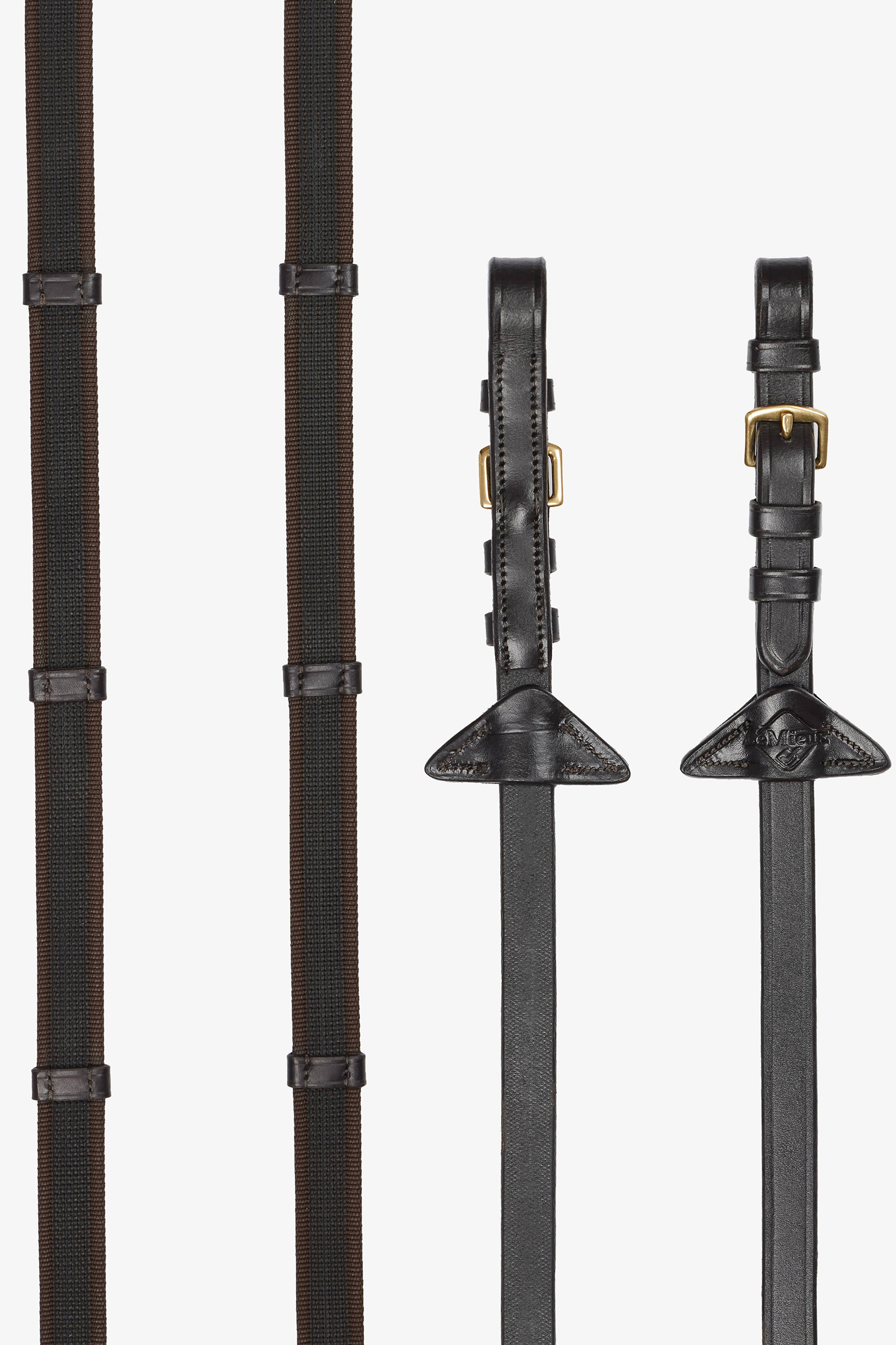 Brown/Brass LeMieux Wodze Continental z gumowym uchwytem