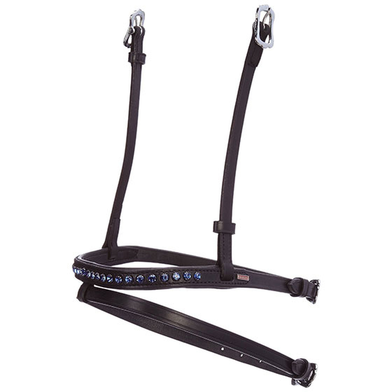 Black/Blue Karlslund Kombinowany nachrapnik, 1 rząd kryształków