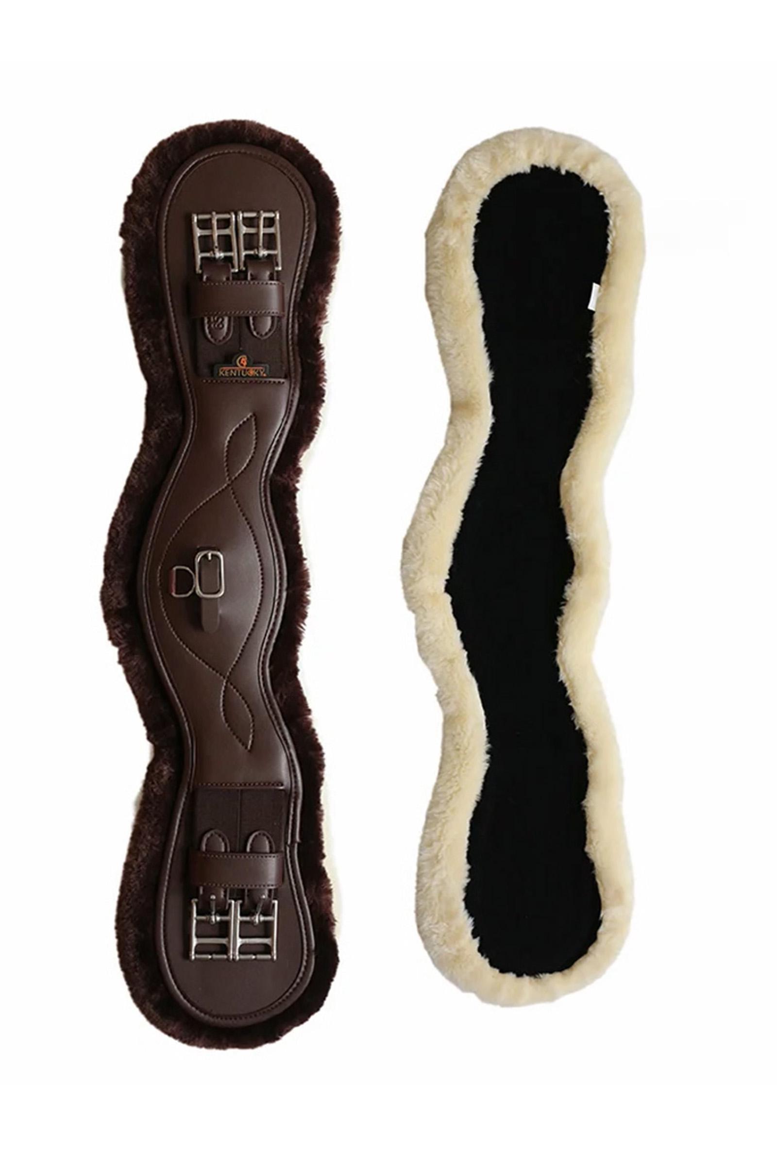 Popręg anatomiczny, krótki, podszyty wełną owczą Kentucky Horsewear Sheepskin
