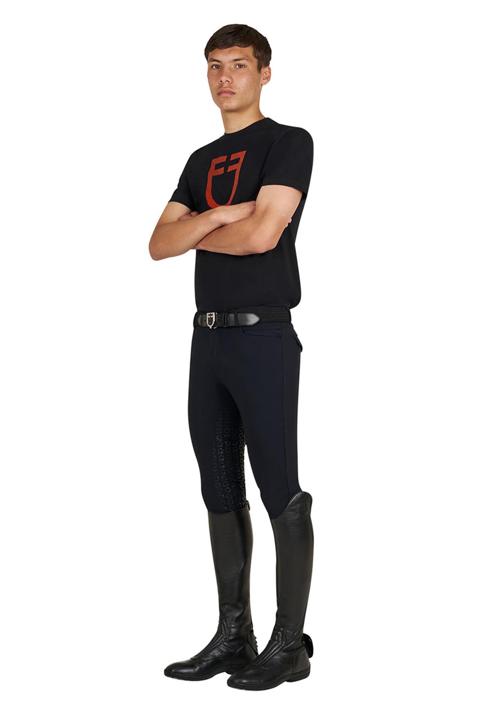 Equestro SS2026 Męski basic T-shirt z błyszczącym logo  