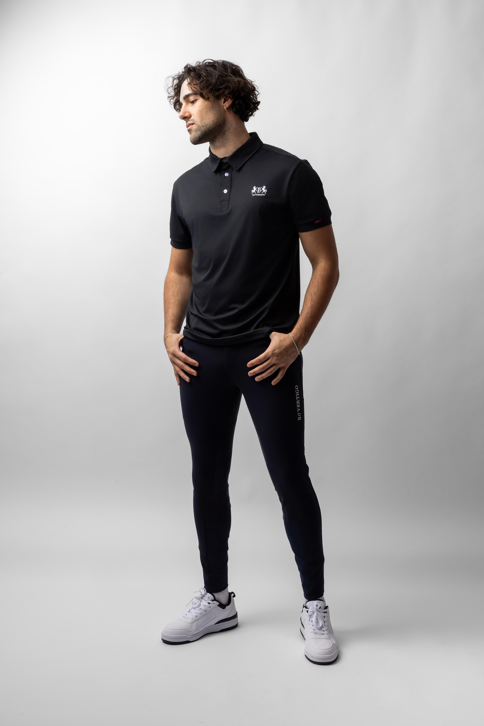 B Vertigo Flynn Męska techniczna koszulka polo