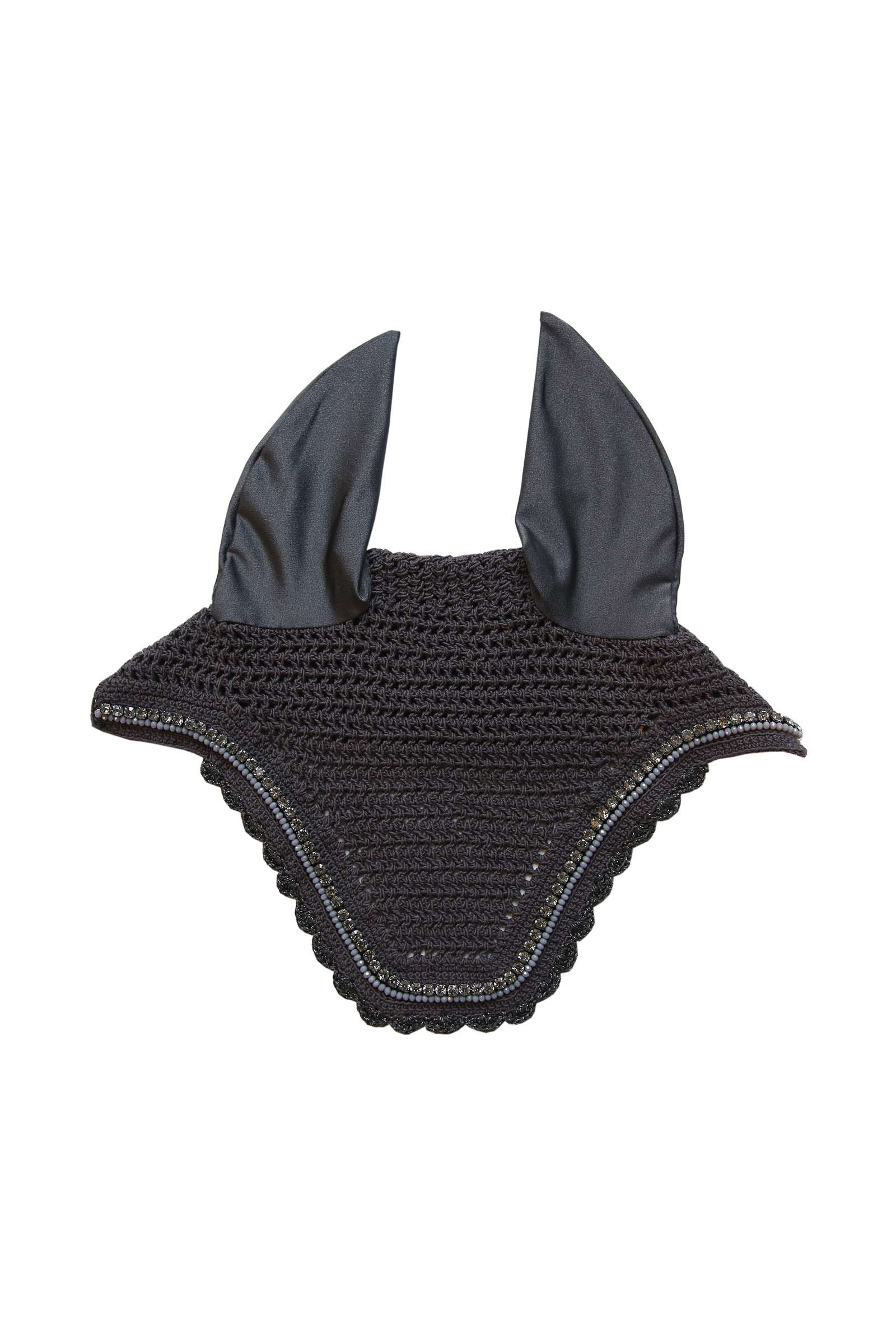 Grey Nauszniki wyciszające, z cyrkoniami i perełkami Kentucky Horsewear Fly Veil Stone & Pearl Soundless