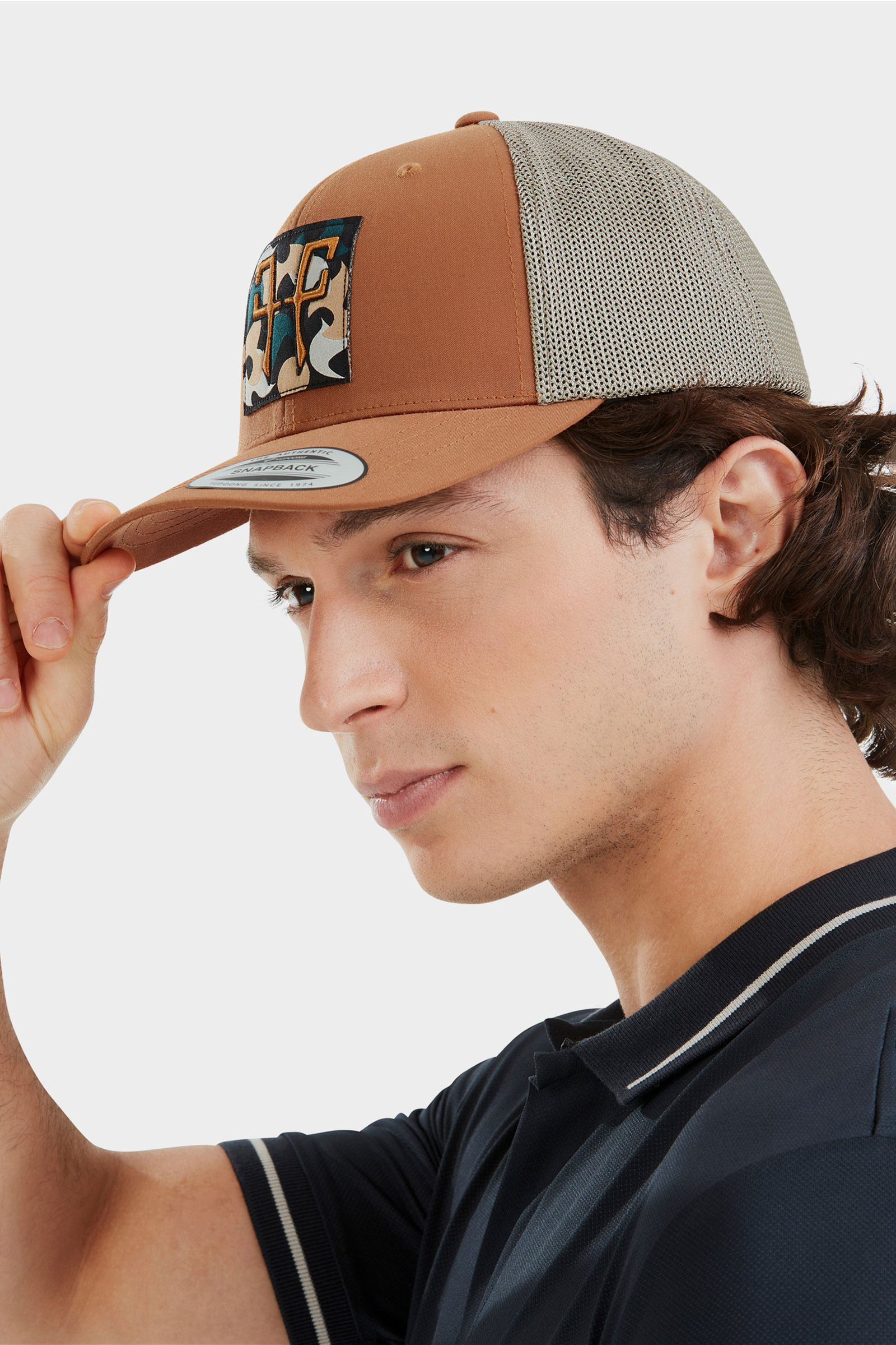 Gold Beige Horse Pilot Trucker czapka