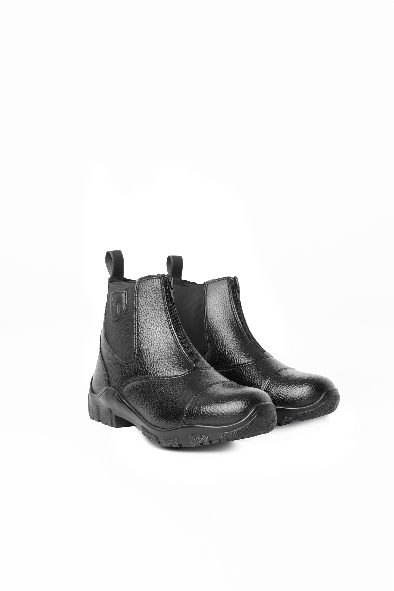 Black Sztyblety jodhpur damskie zimowe, ze skóry PU Horze Idaho