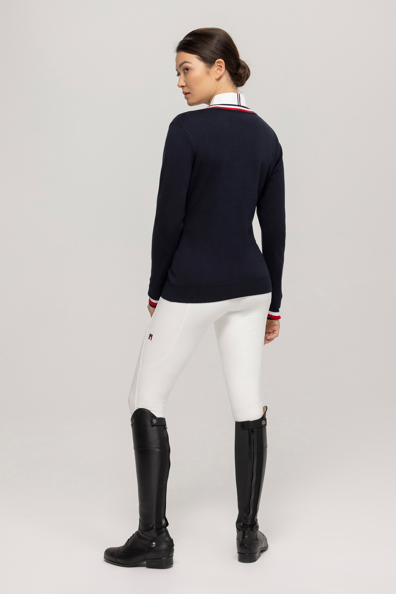 Tommy Hilfiger Equestrian Indiana damski sweter z dekoltem w serek