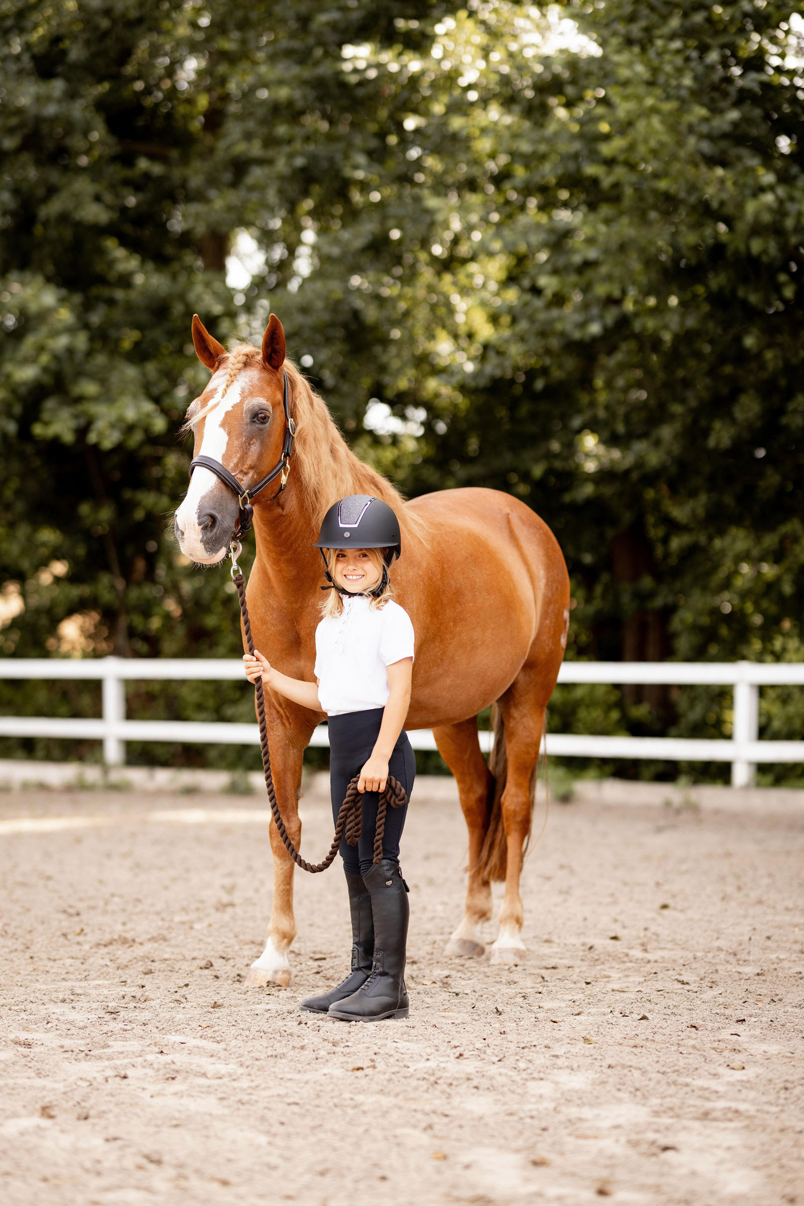Dziecięca koszula konkursowa Horze Christel z krótkim rękawem i falbanką