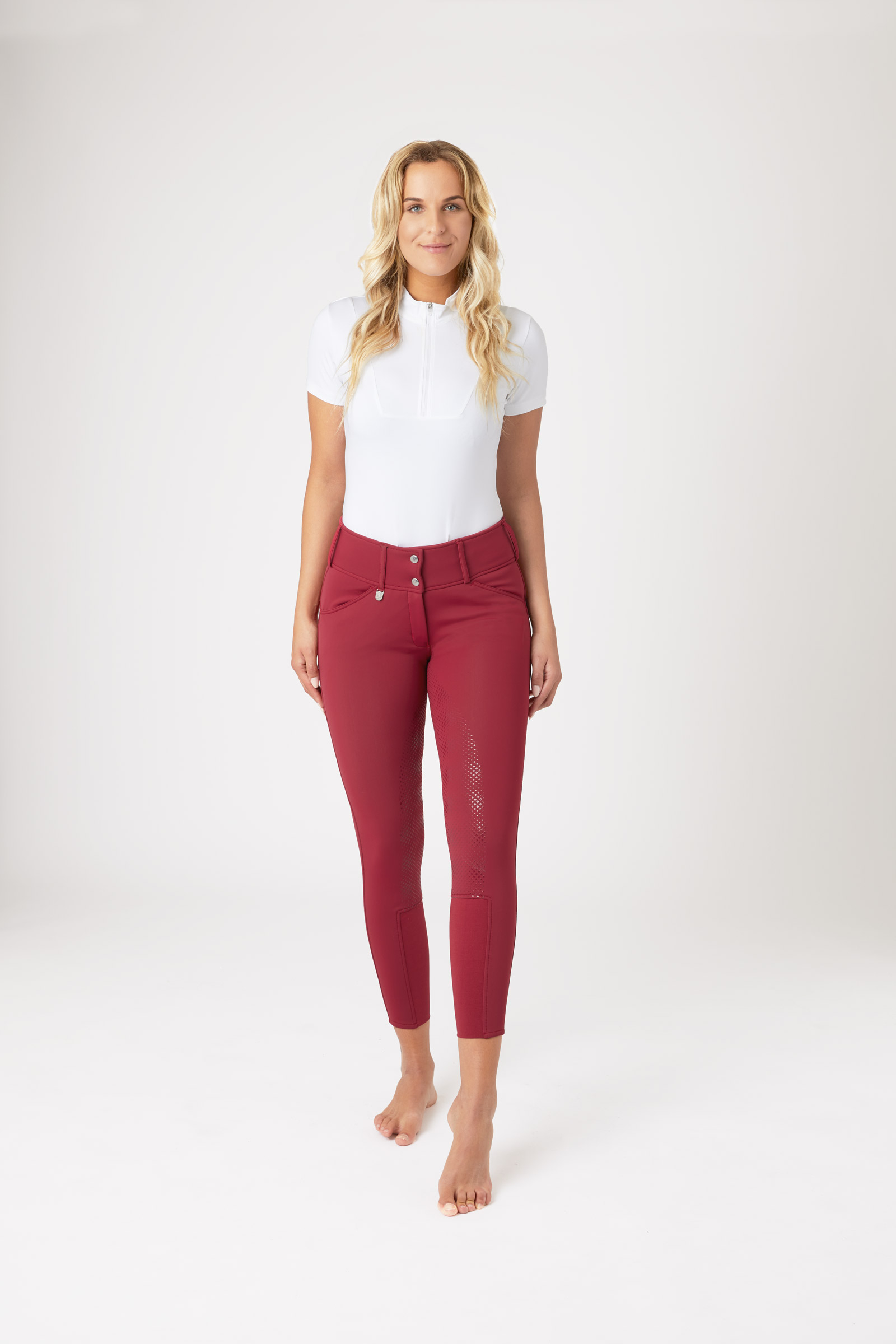 Bryczesy damskie z pełnym lejem silikonowym Horze Grand Prix Thermo Softshell FS