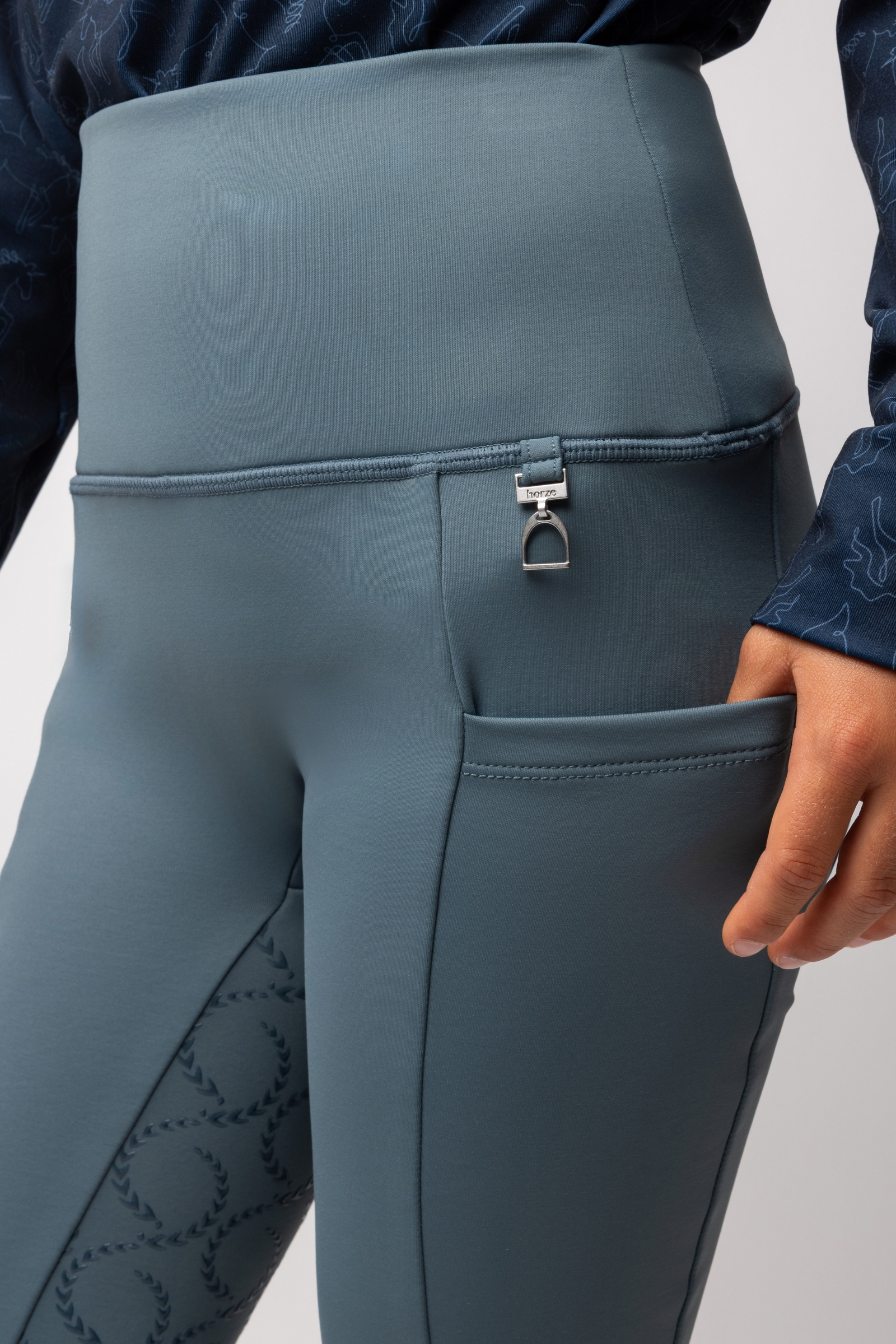 Horze Gillian Dziecięce termiczne legginsy jeździeckie z pełnym gripem