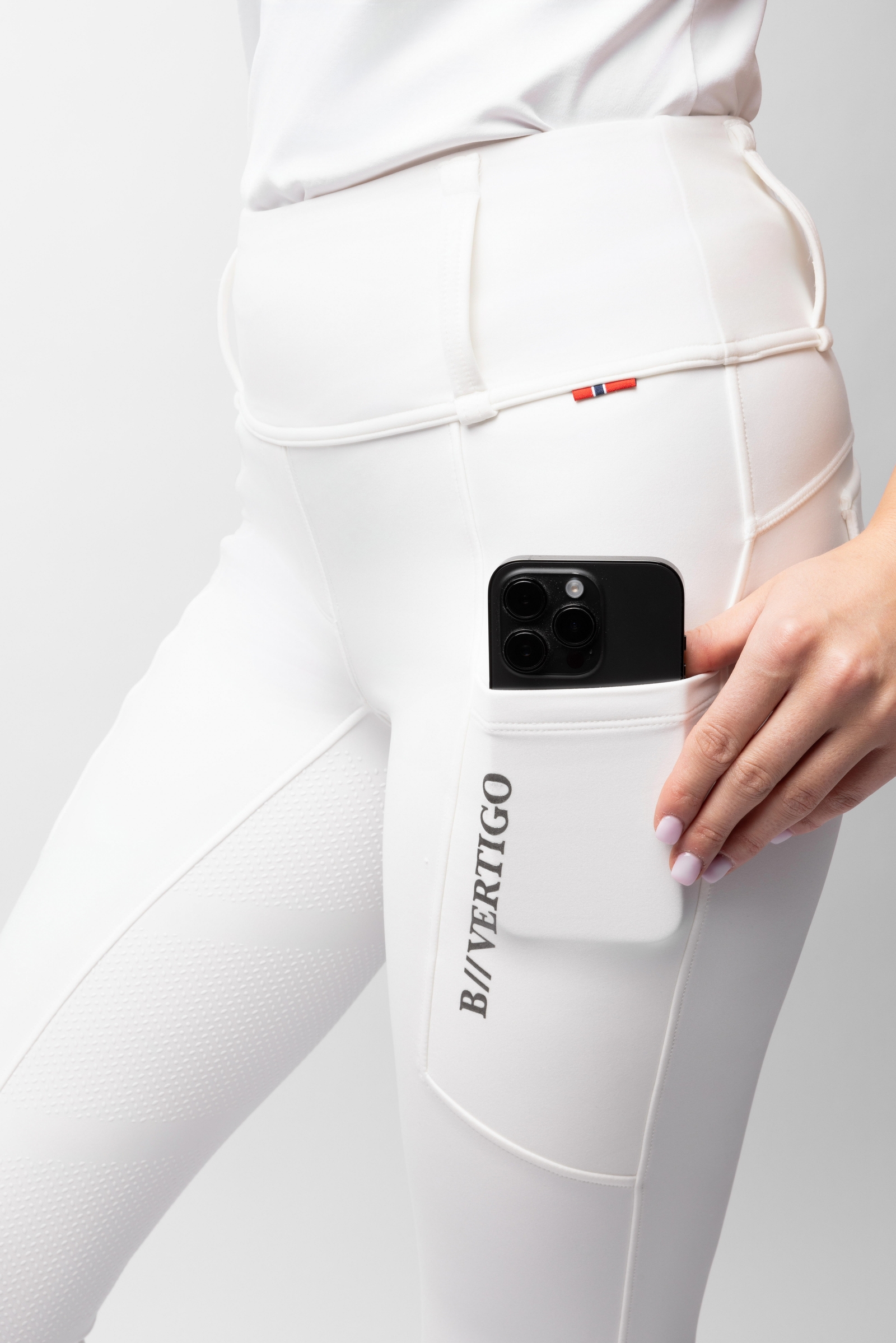 B Vertigo Chiara Bryczesy z pełnym lejem z kompresją i hybrydową konstrukcją  