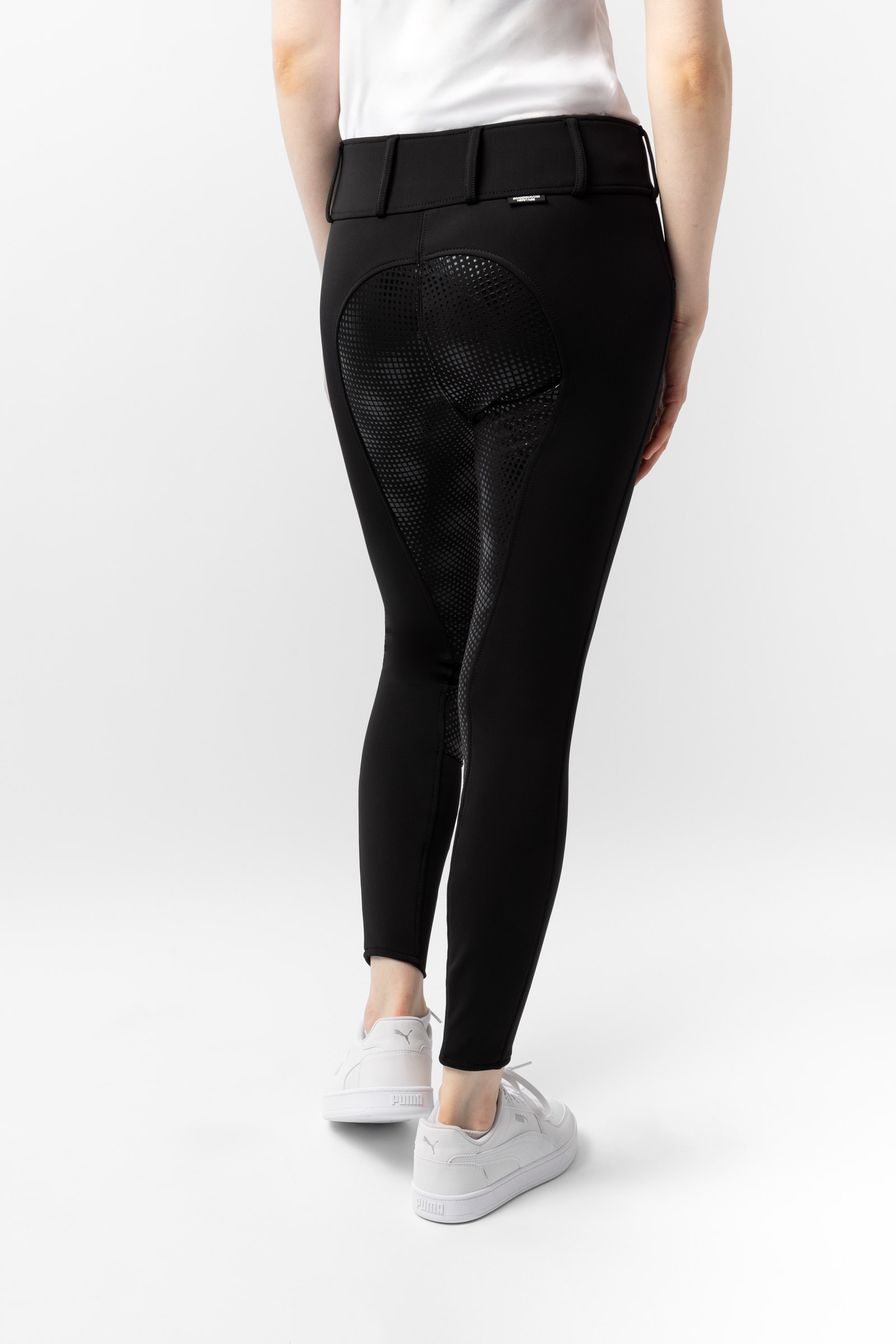 Bryczesy damskie z pełnym lejem silikonowym Horze Grand Prix Thermo Softshell FS