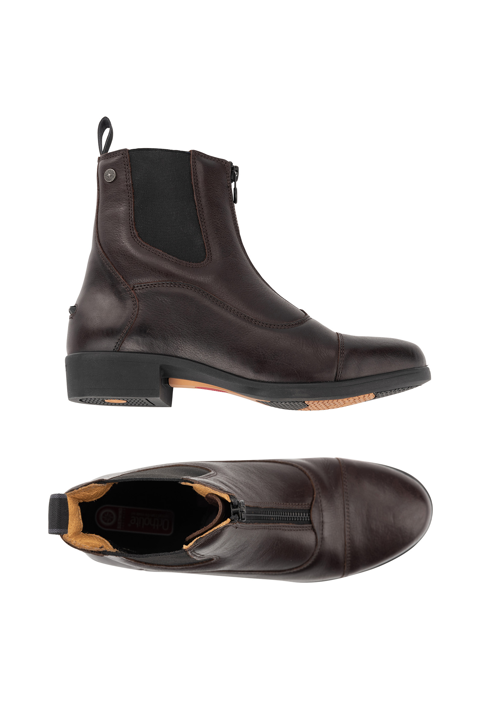 Brown Suedwind Footwear Advanced II FZ Soft Jodhpur buty, przedni zamek