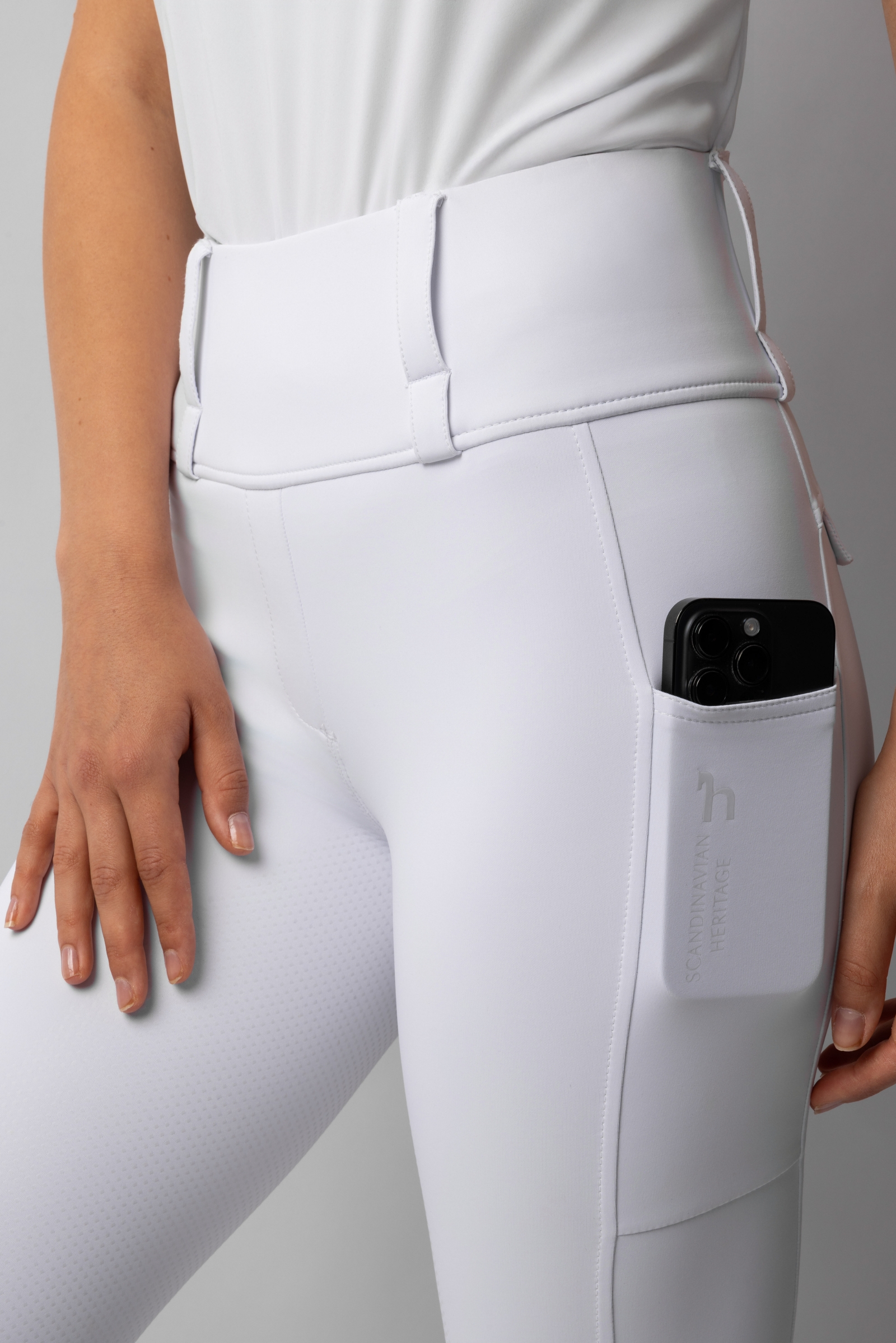 Horze Anya legginsy jeździeckie damskie z pełnym silikonowym lejem UPF 50+