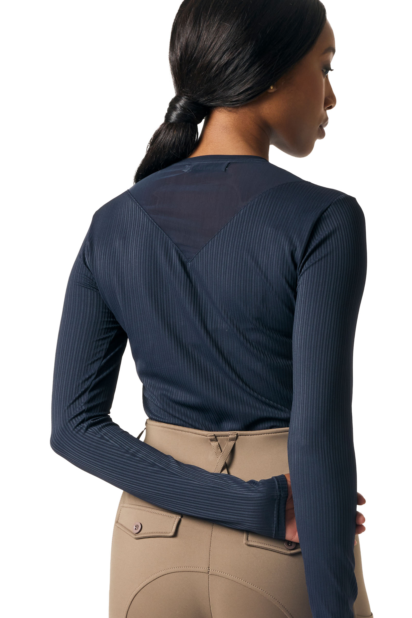 PS of Sweden Leandra L/S Bluzka w Paski z Siatki