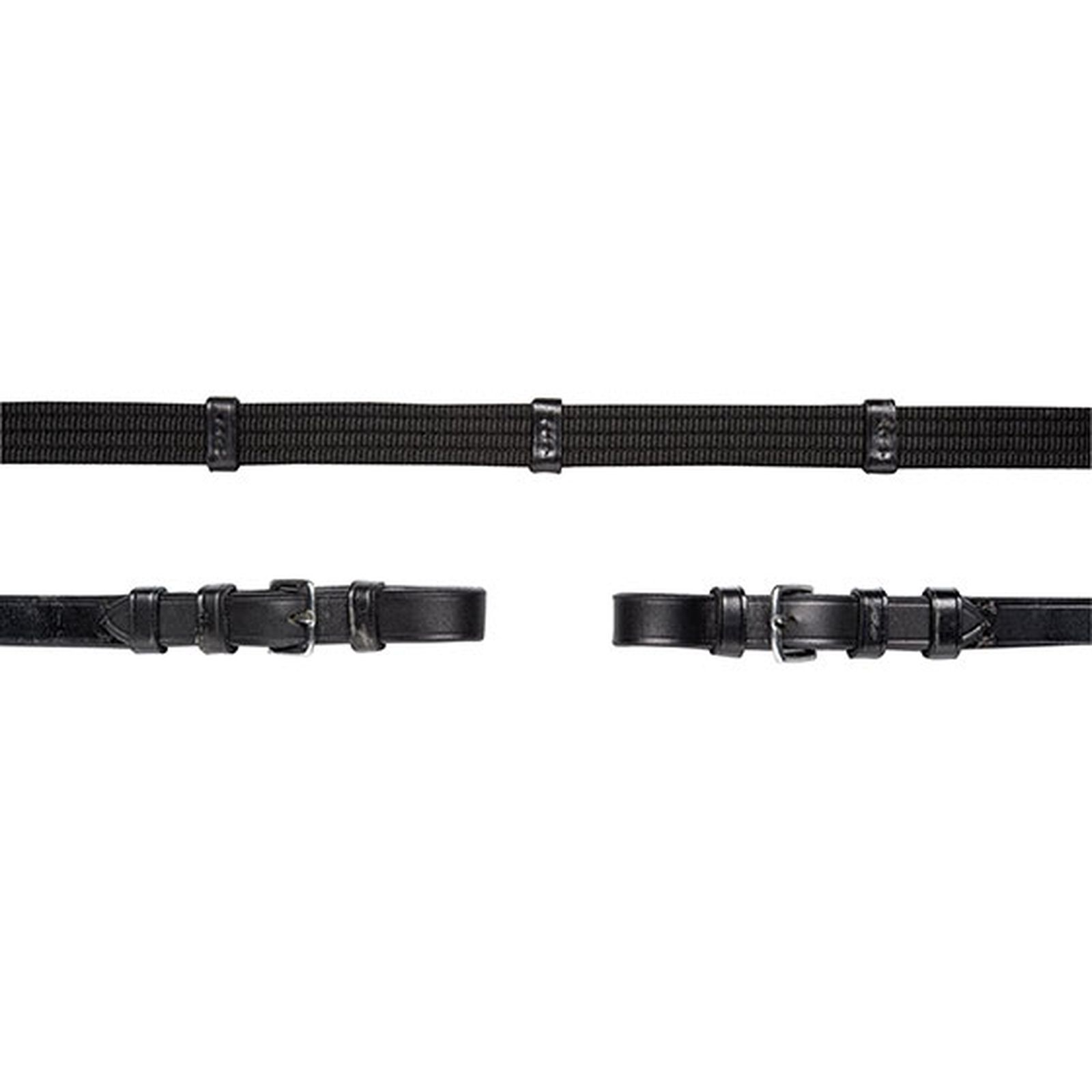 Black/Silver Wodze parciane Schockemöhle Sports ze sprzączkami, z 5 stoperami i stoperami do wytoku