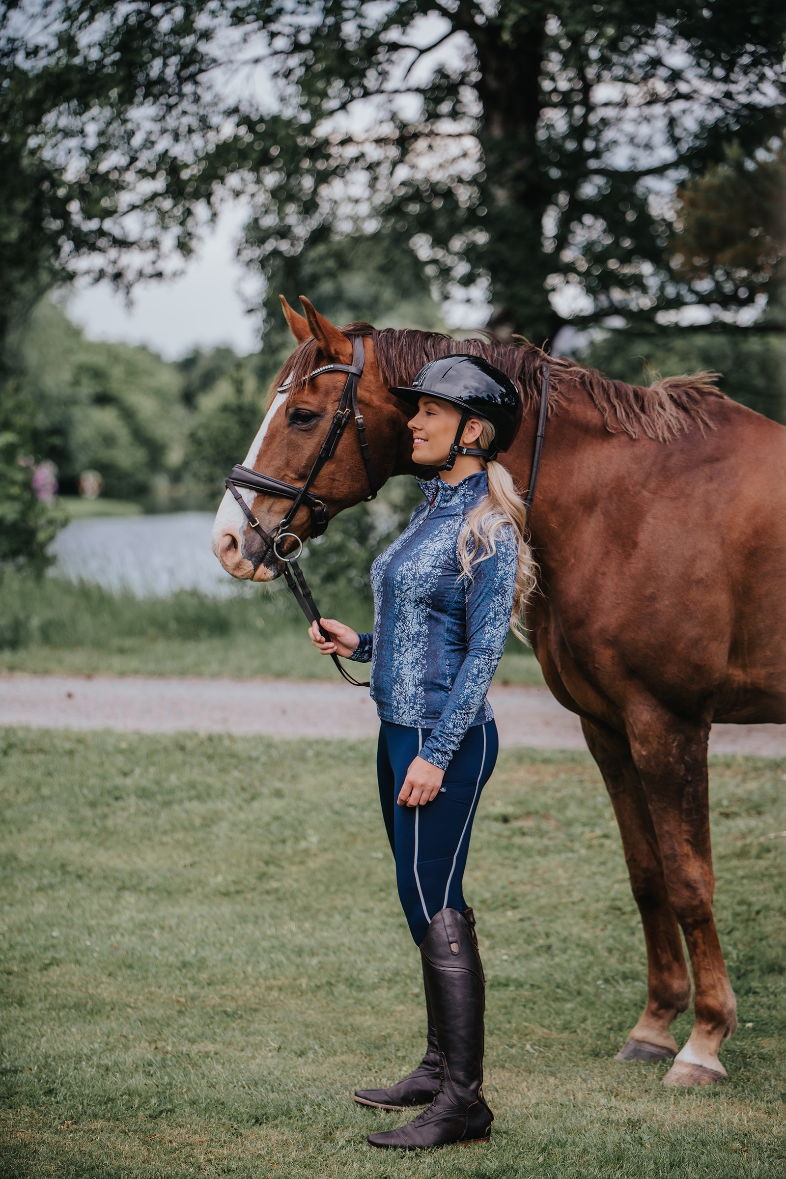 Mountain Horse Jade Dziecięce techniczne legginsy jeździeckie z pełnym lejem