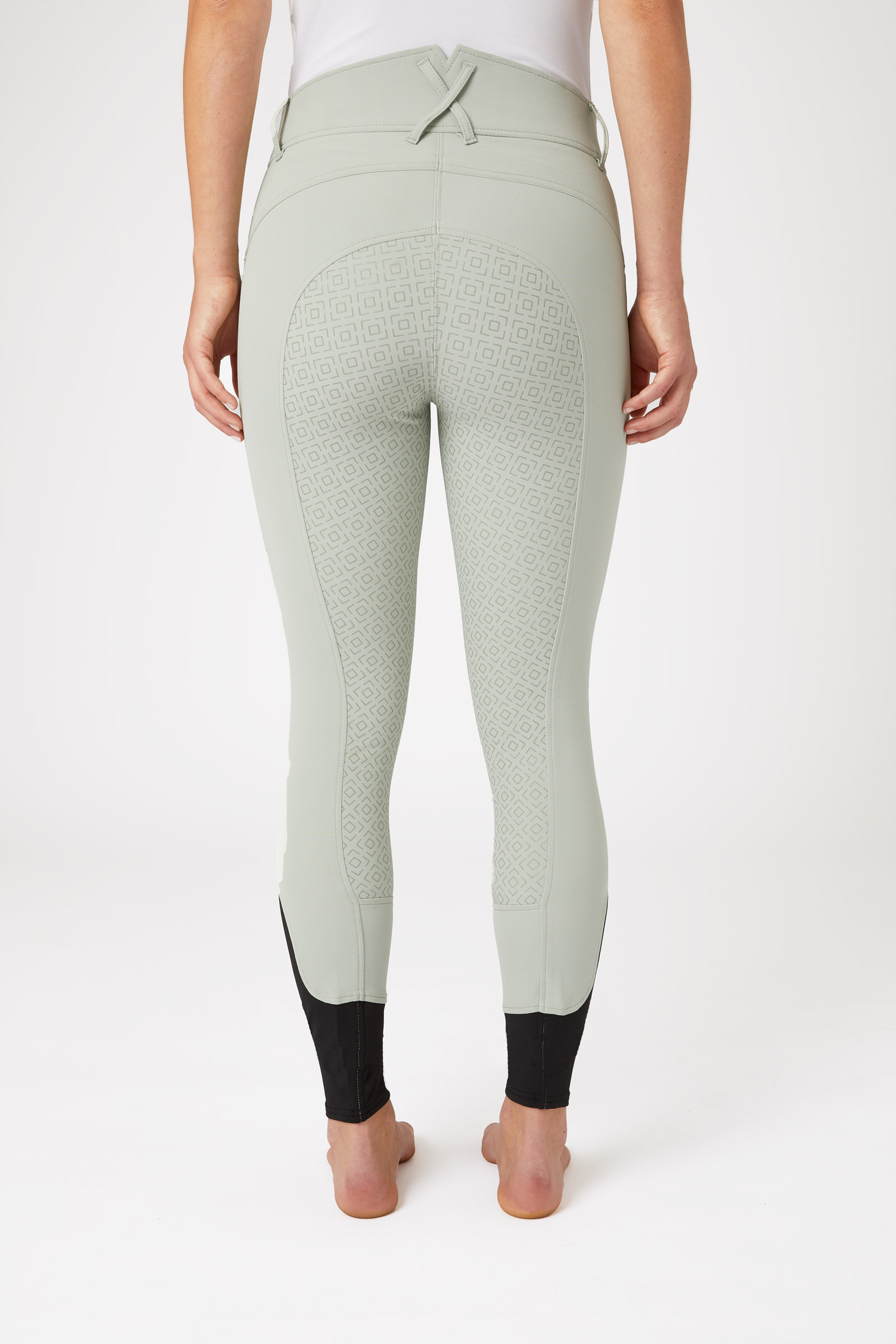 Horze Bryczesy damskie z wysokim stanem, silikonowym lejem i kieszenią z kryształkami Micro FS